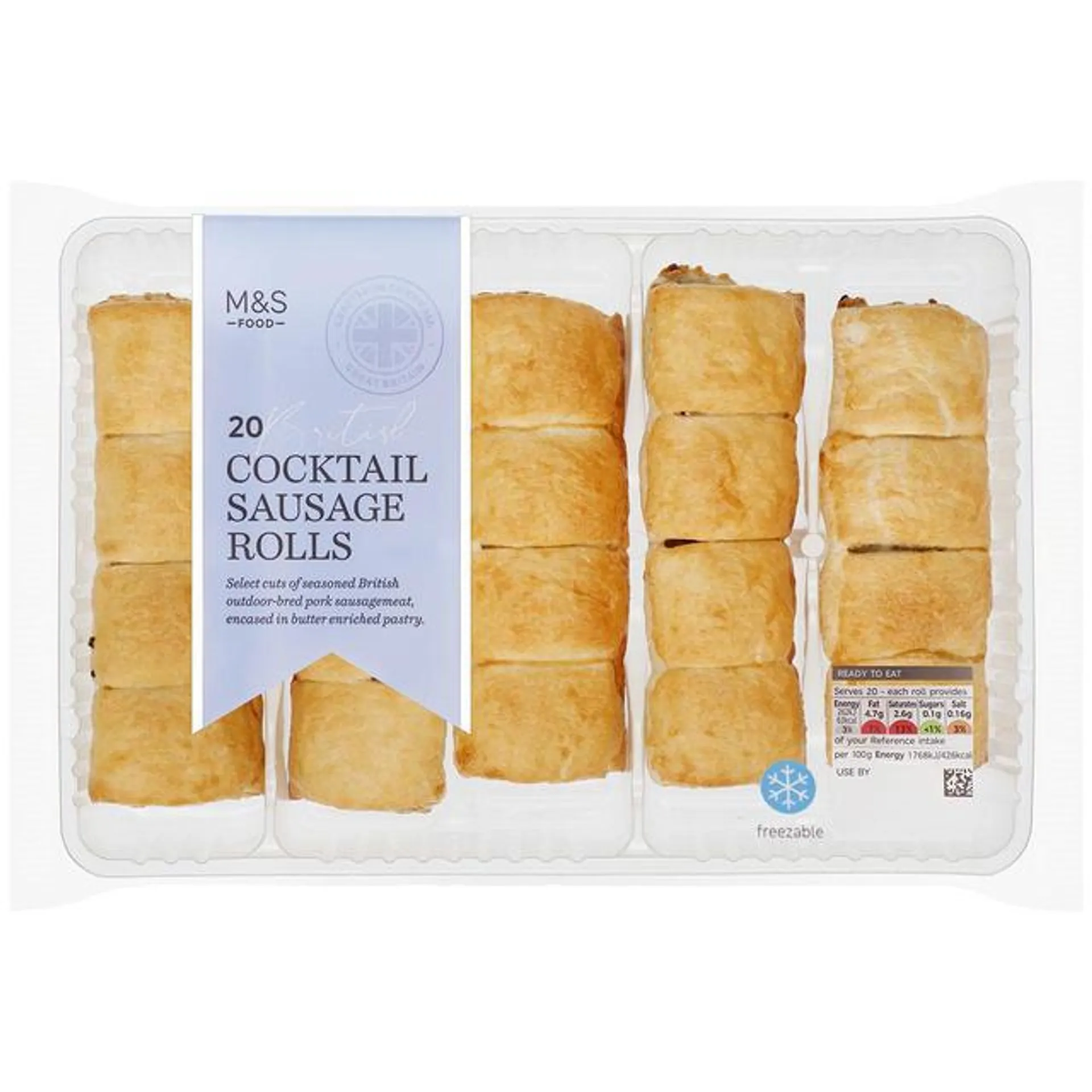 M&S 20 Cocktail Sausage Rolls 20 per pack