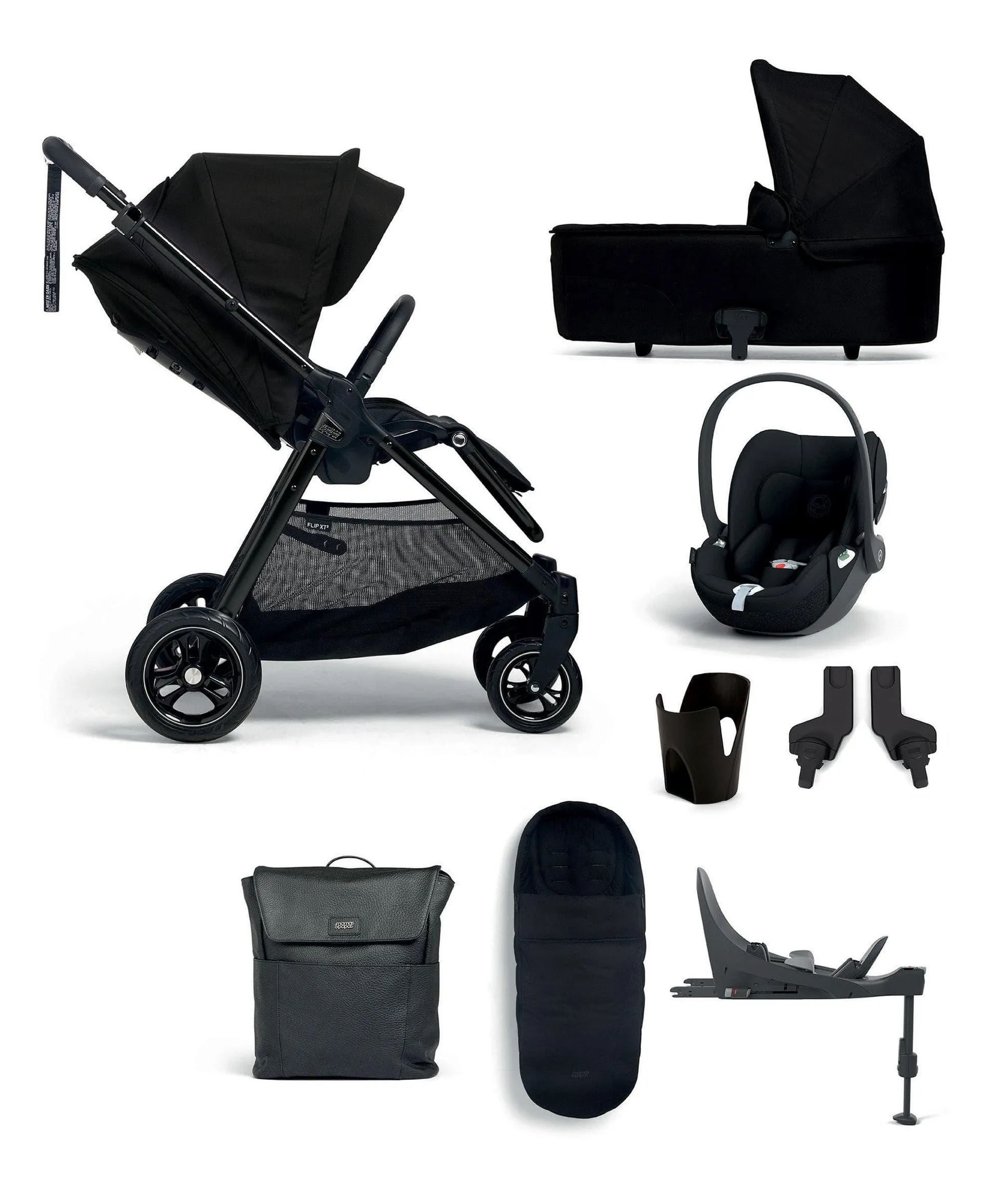 Flip XT³ Pushchair Complete Bundle with Cybex Cloud T Car Seat & Base (8 Pieces) - Ink