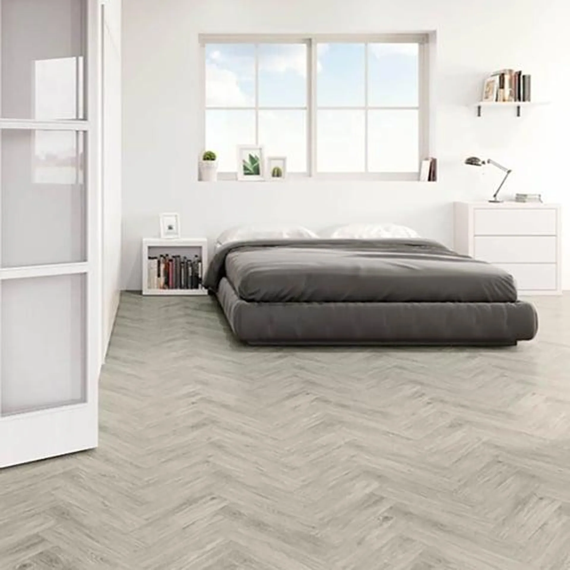 House Beautiful Elegance 180192 Grey Herringbone Laminate