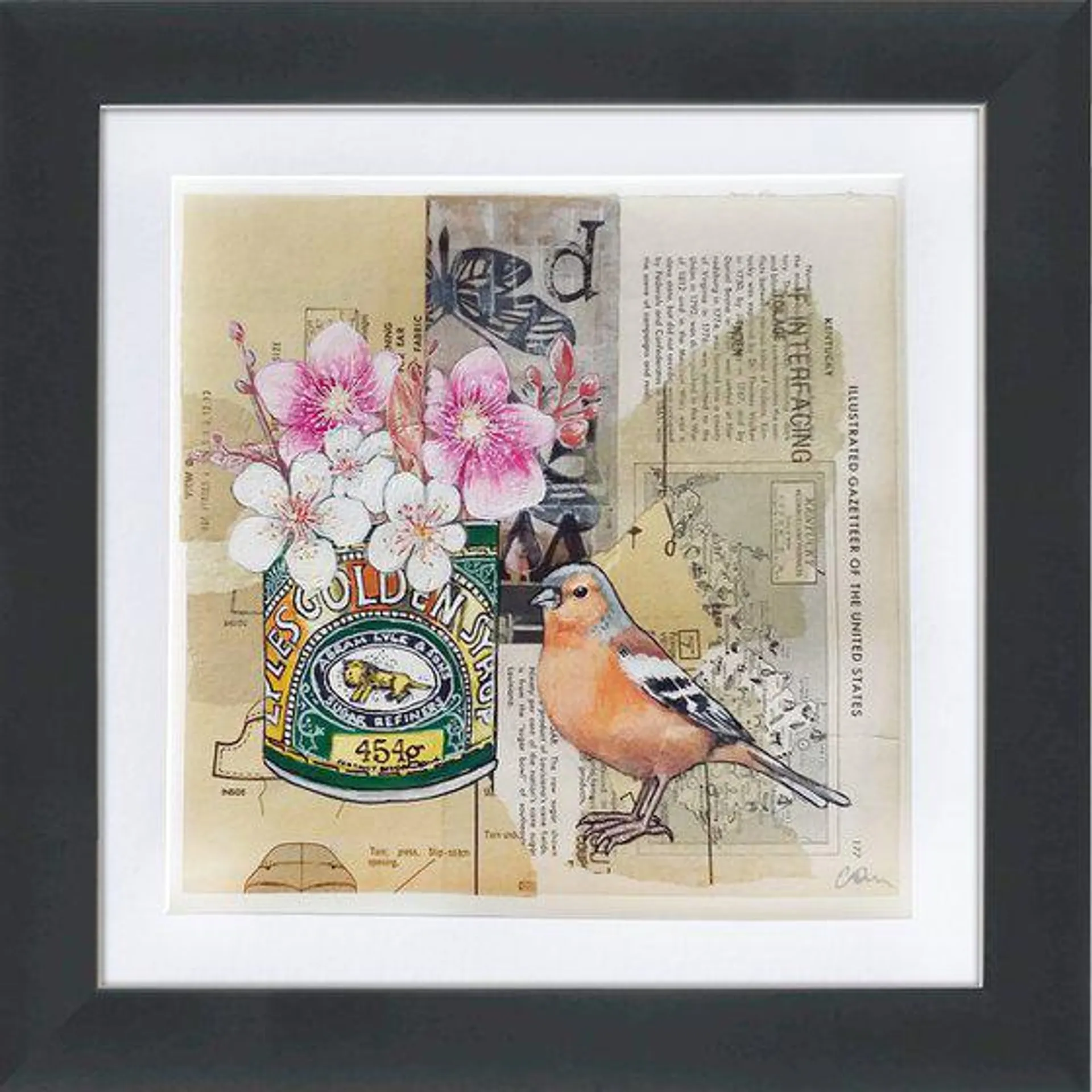 Sweet blossom chaffinch -framed and ready to hang (2023)