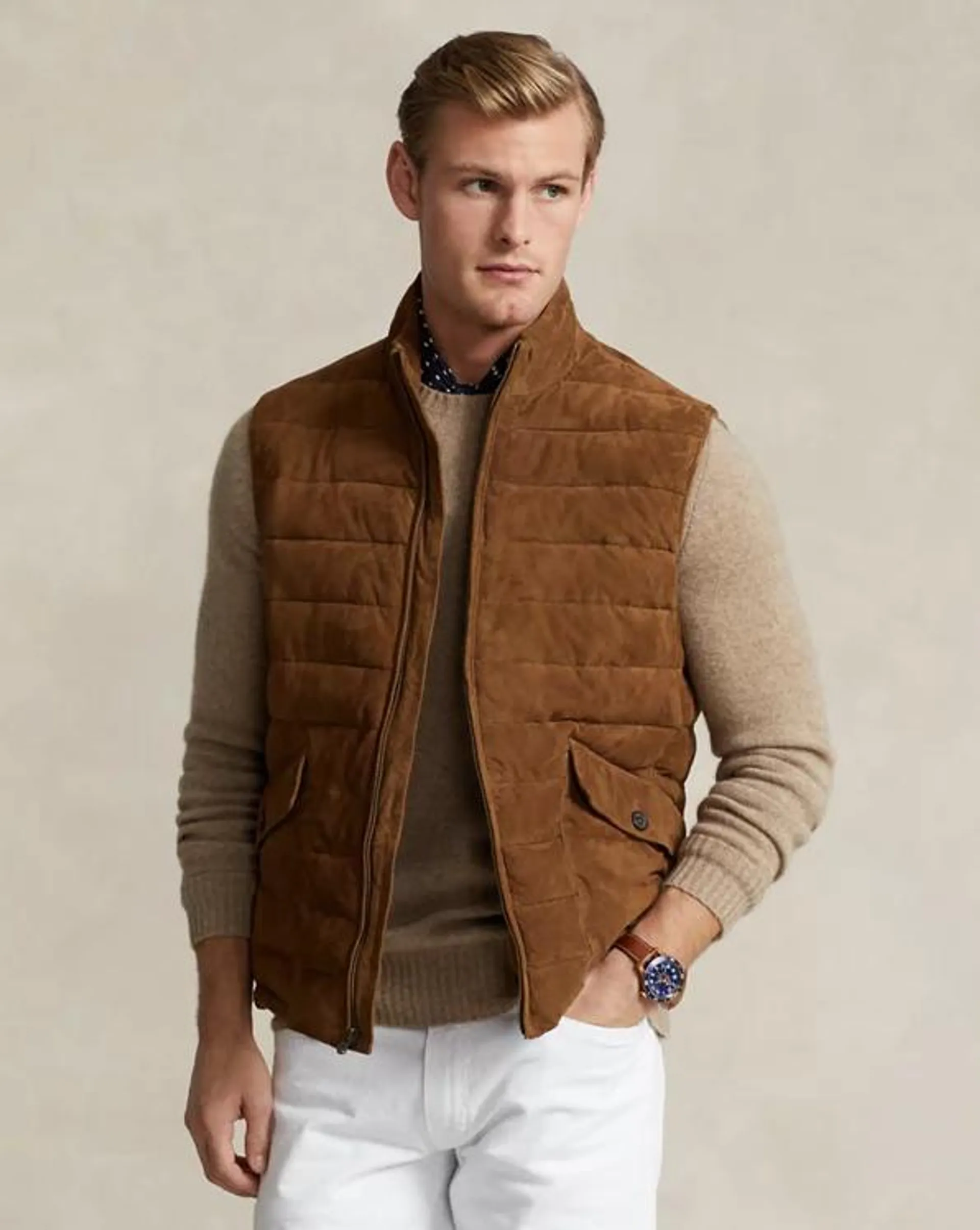 Quilted Suede Gilet