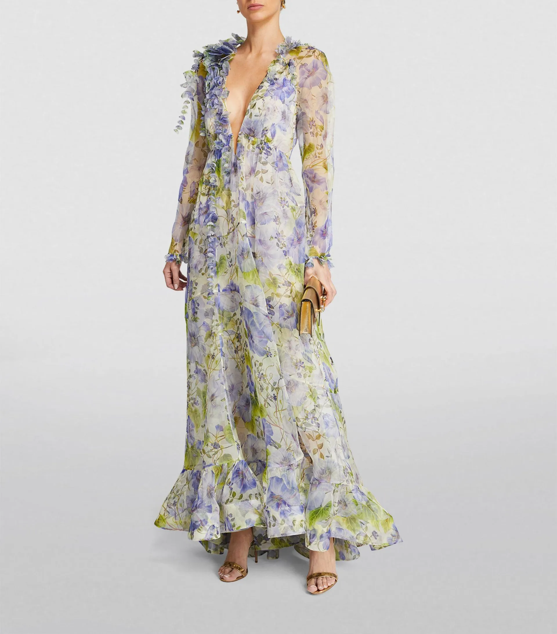 Silk Natura 3D Floral Dress