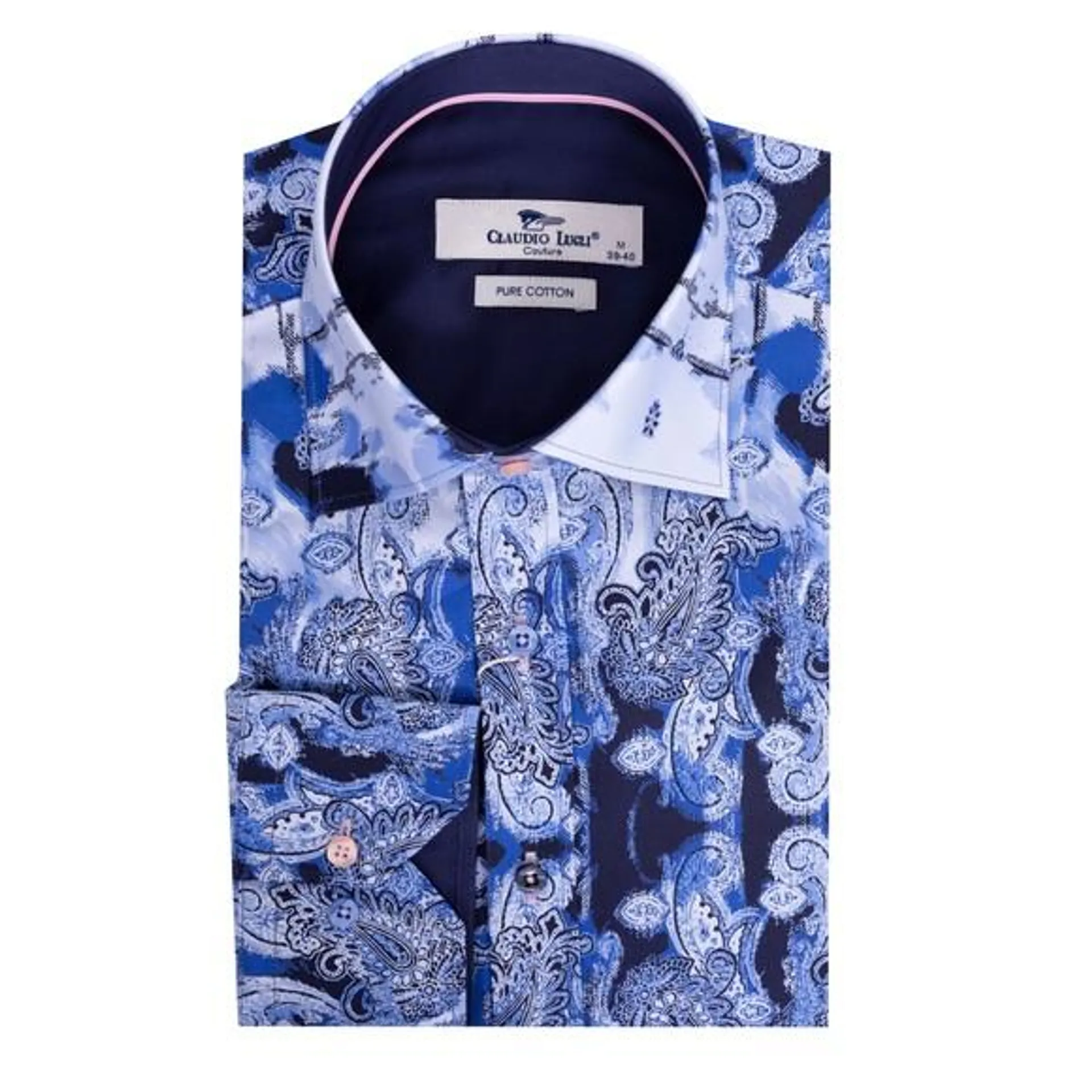 Mens Blue Paisley Shirt