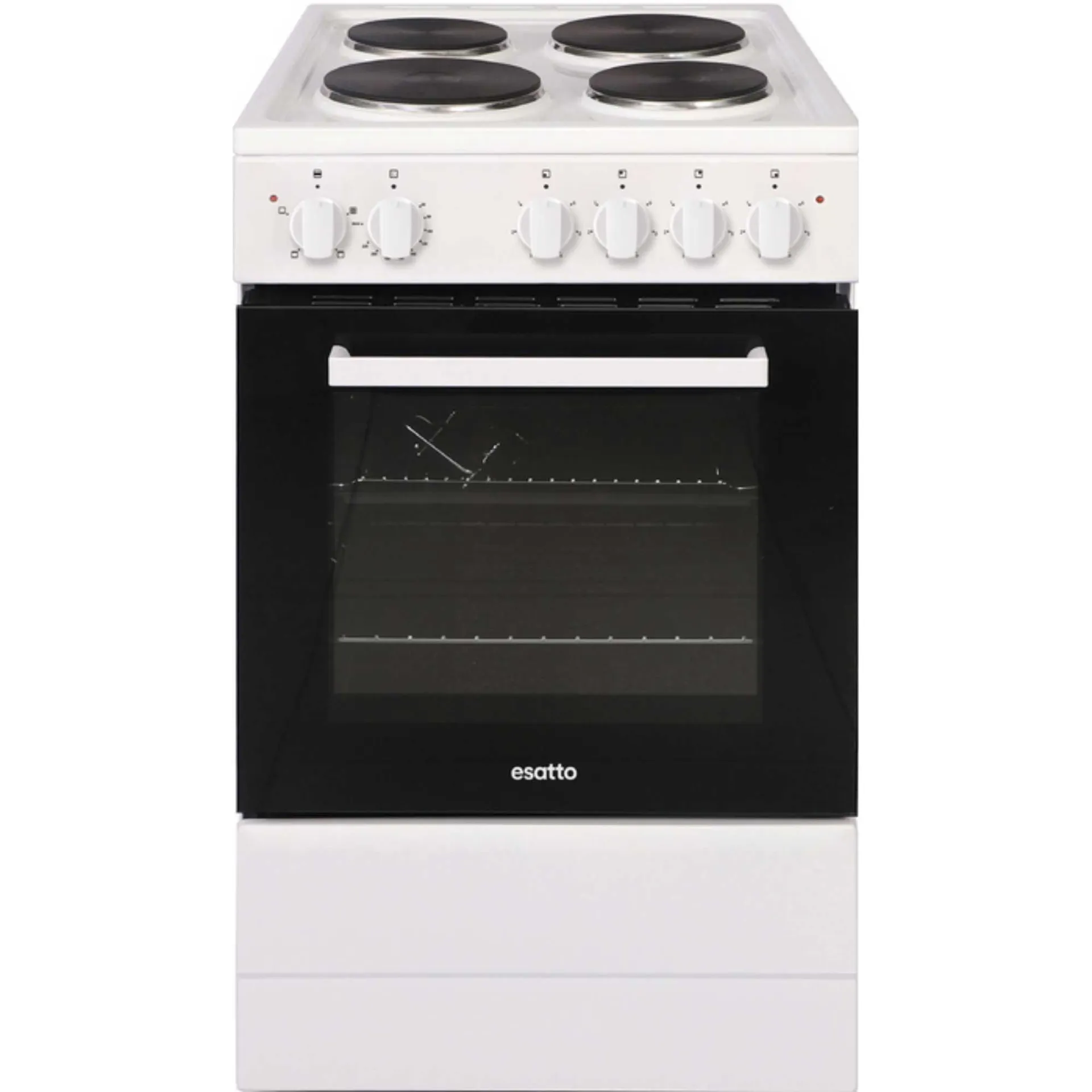 Esatto ESAT60EW Single Oven Electric Cooker with Solid Plate Hob