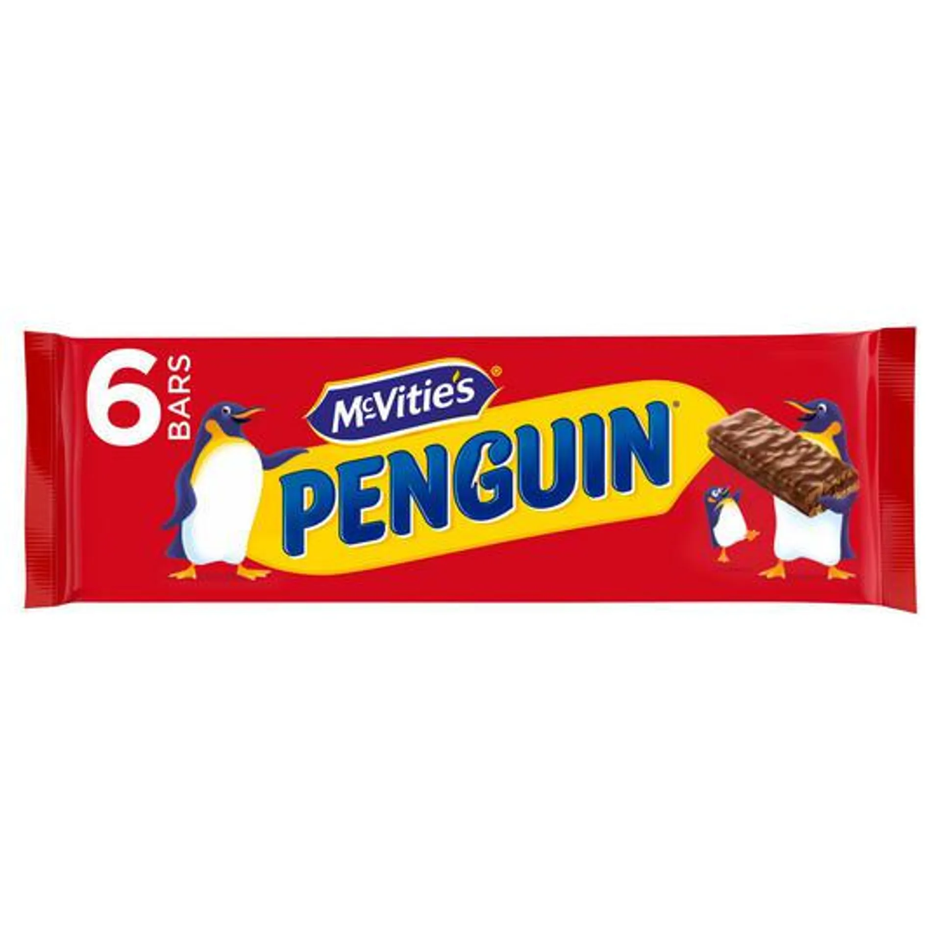 McVitie's Penguin Milk Chocolate Biscuit Bars 6 Pack (147.6g)