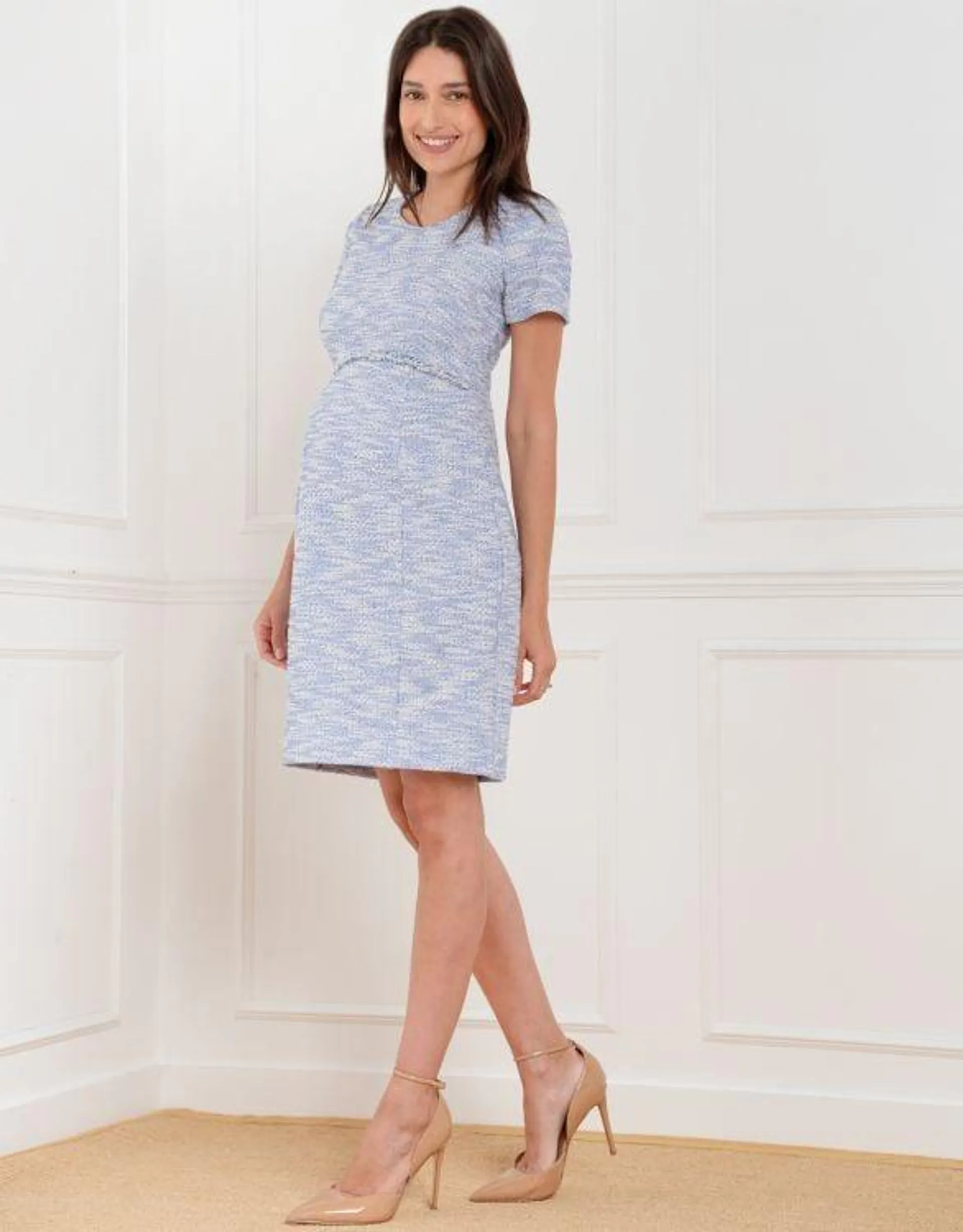 Tweed Mini Maternity Dress