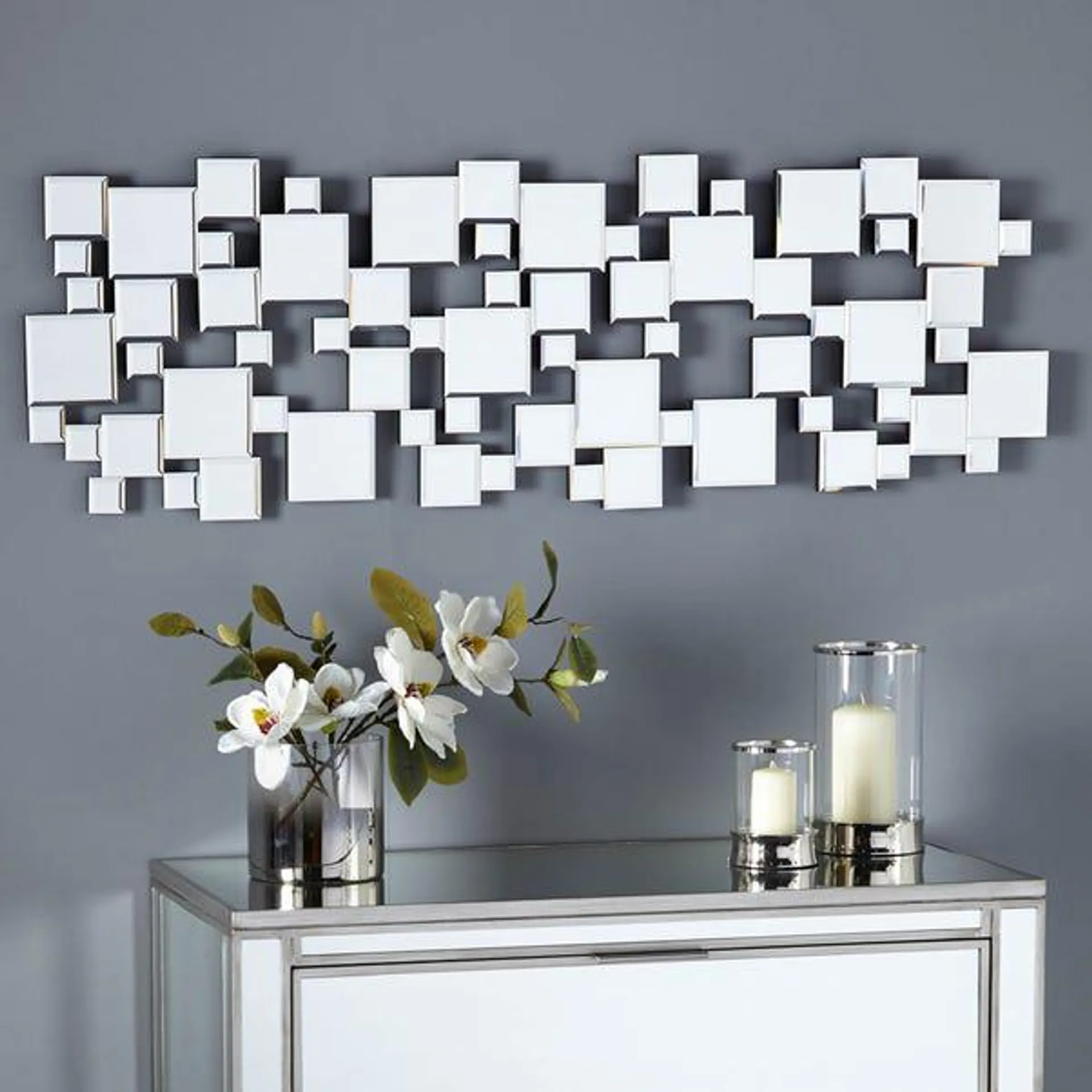 Hotel Squares Multi Wall Mirror 35x115cm