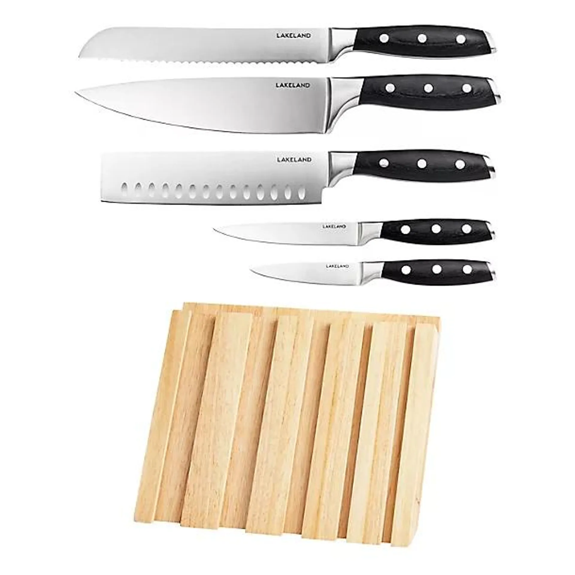 Lakeland Easy View Knife Block Precision 5-Piece Knife Bundle