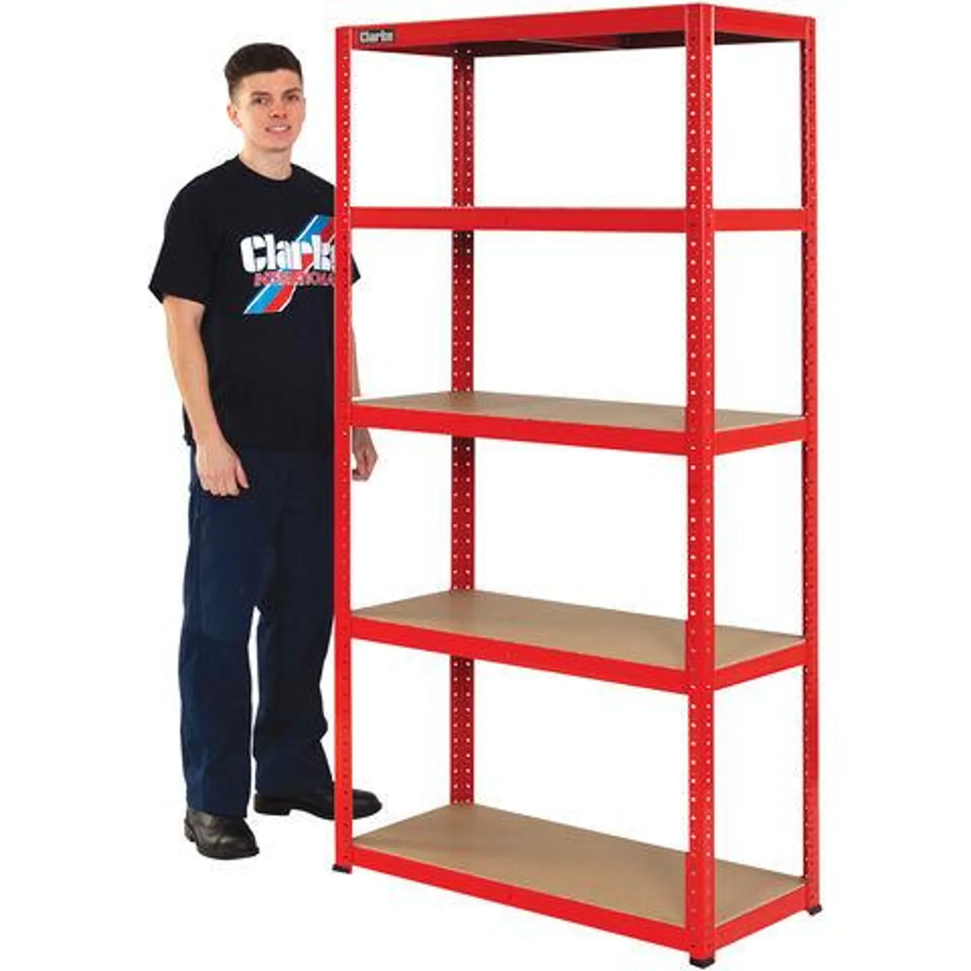 Clarke CSM5100RP 100kg Boltless Shelving (Red)