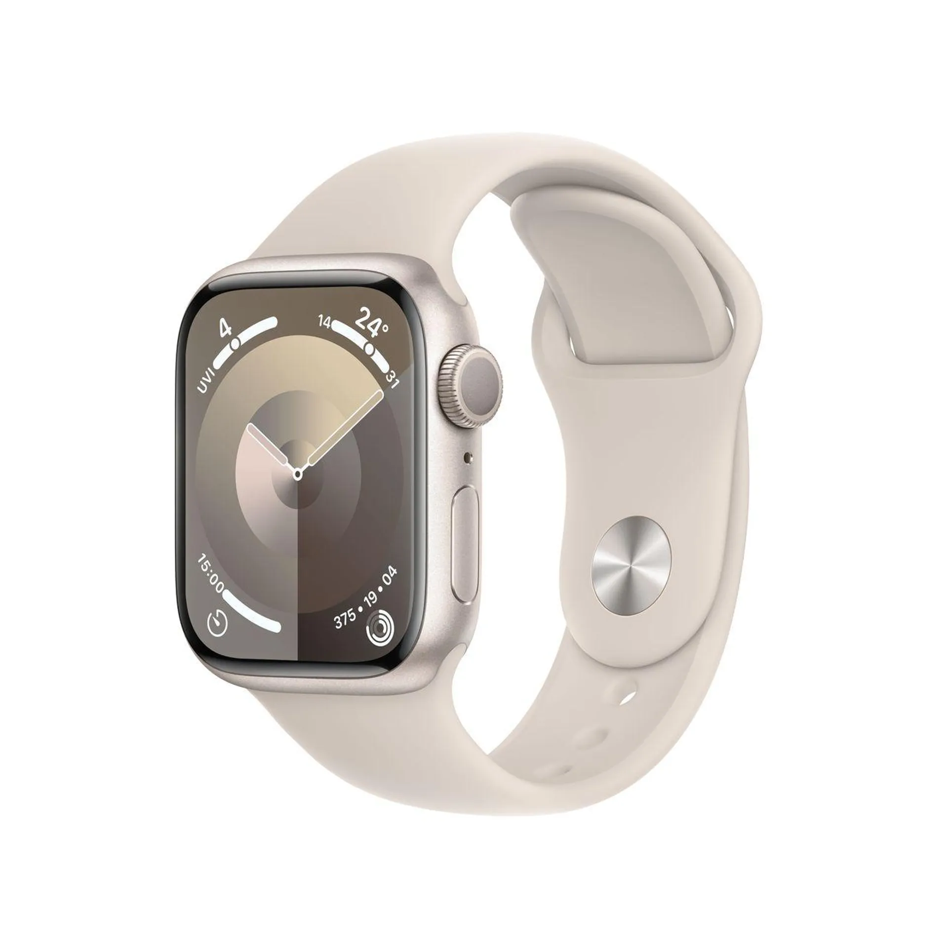 Apple Watch Series 9, 41mm, Starlight Aluminium Case, GPS [2023] - Starlight Sport Band S/M