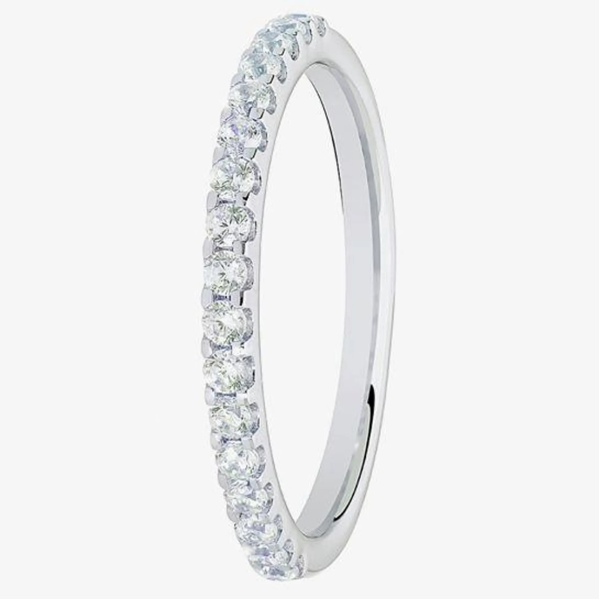 Platinum Diamond Half-Eternity Wedding Ring