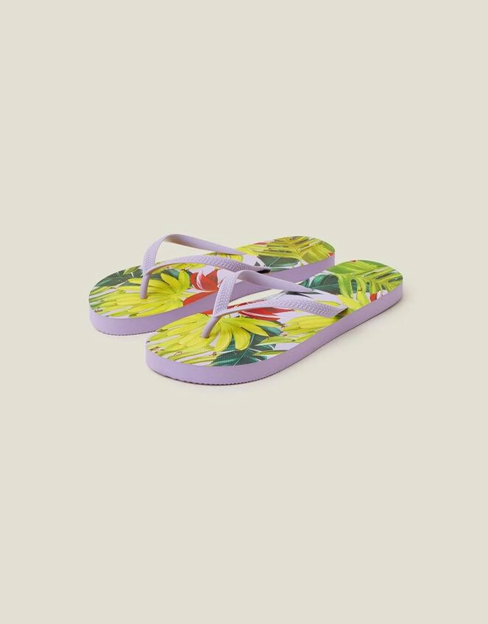 Banana Print Flip Flops Brown