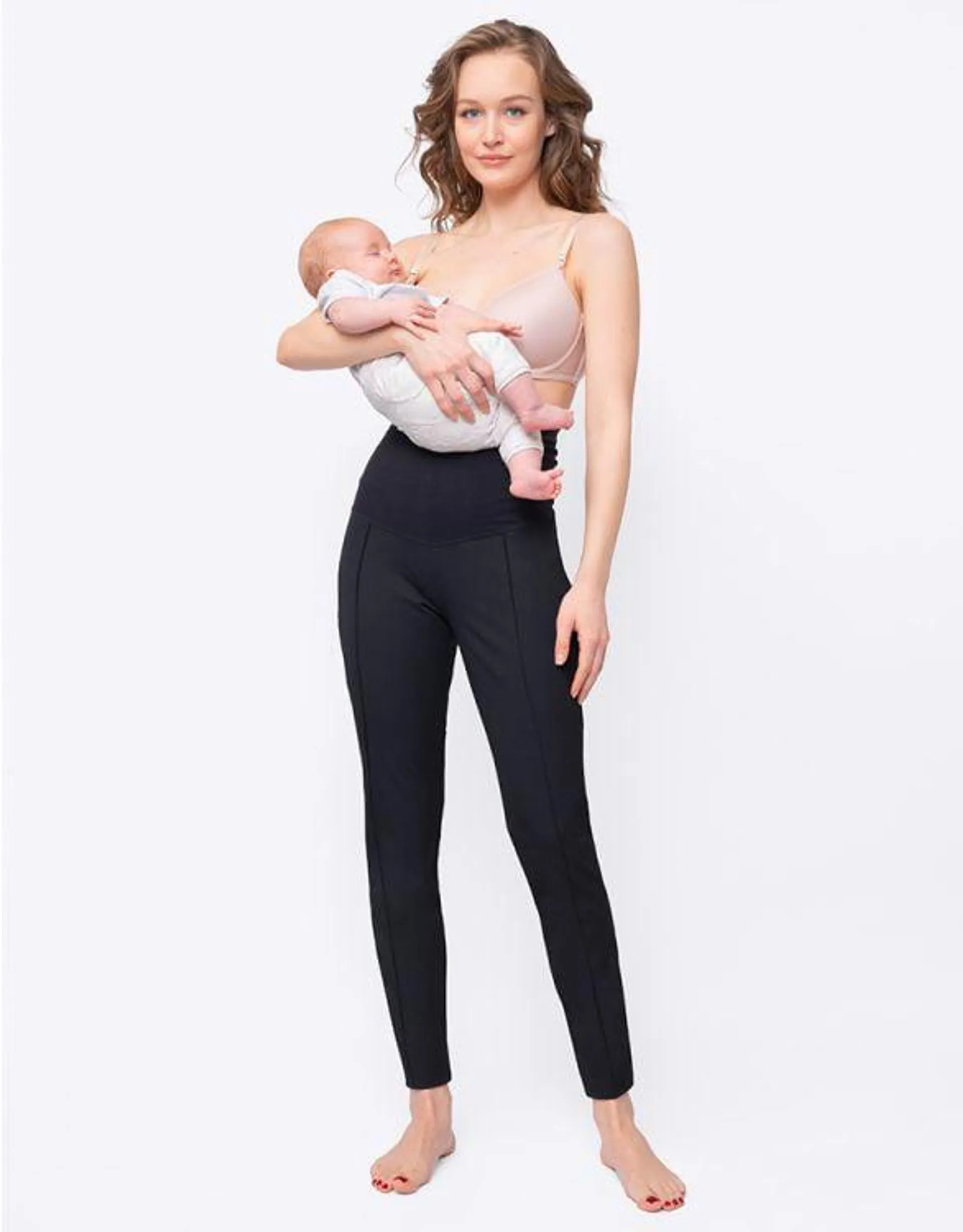 Black Post Maternity Shaping Trousers