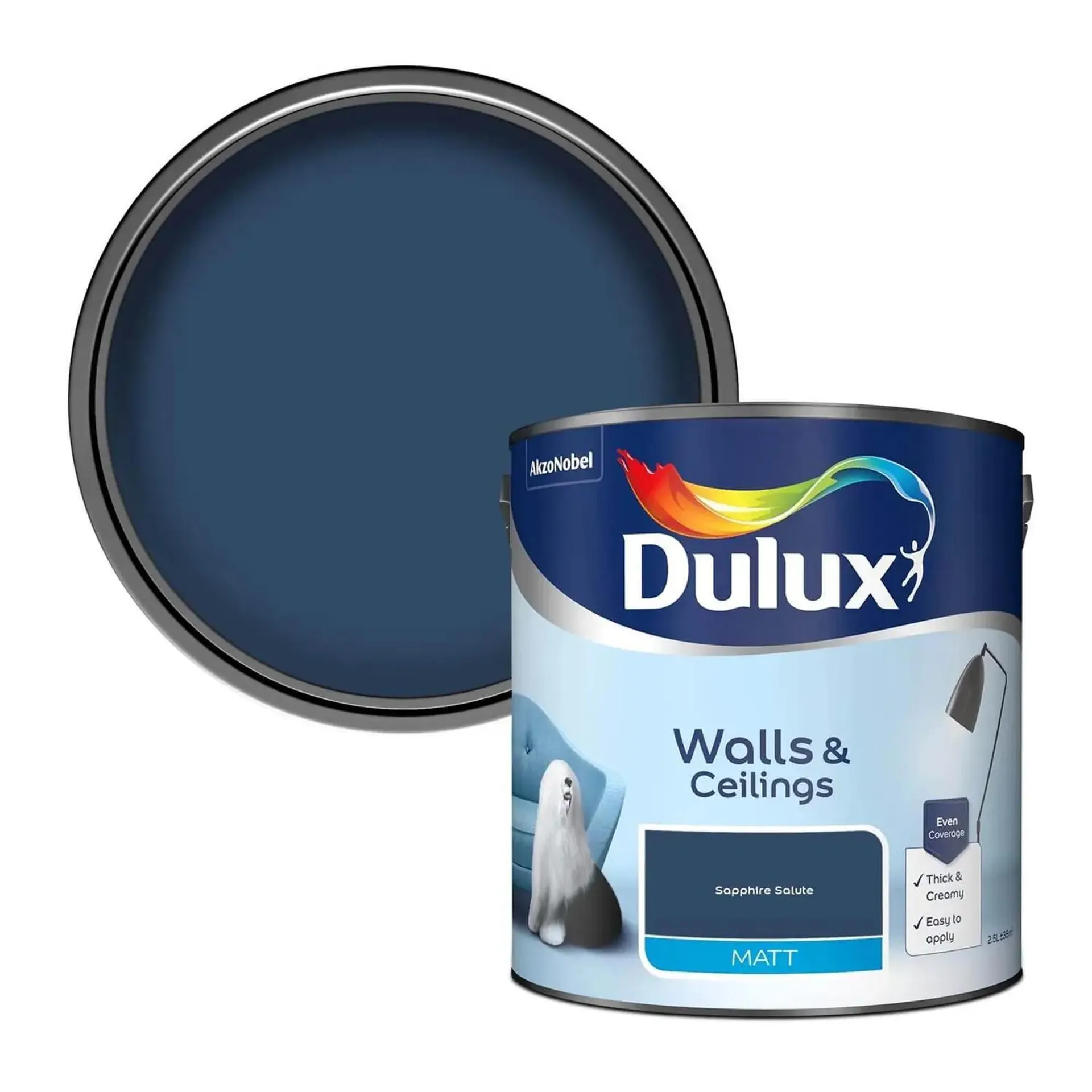 Dulux Standard Sapphire Salute Matt Emulsion Paint - 2.5L