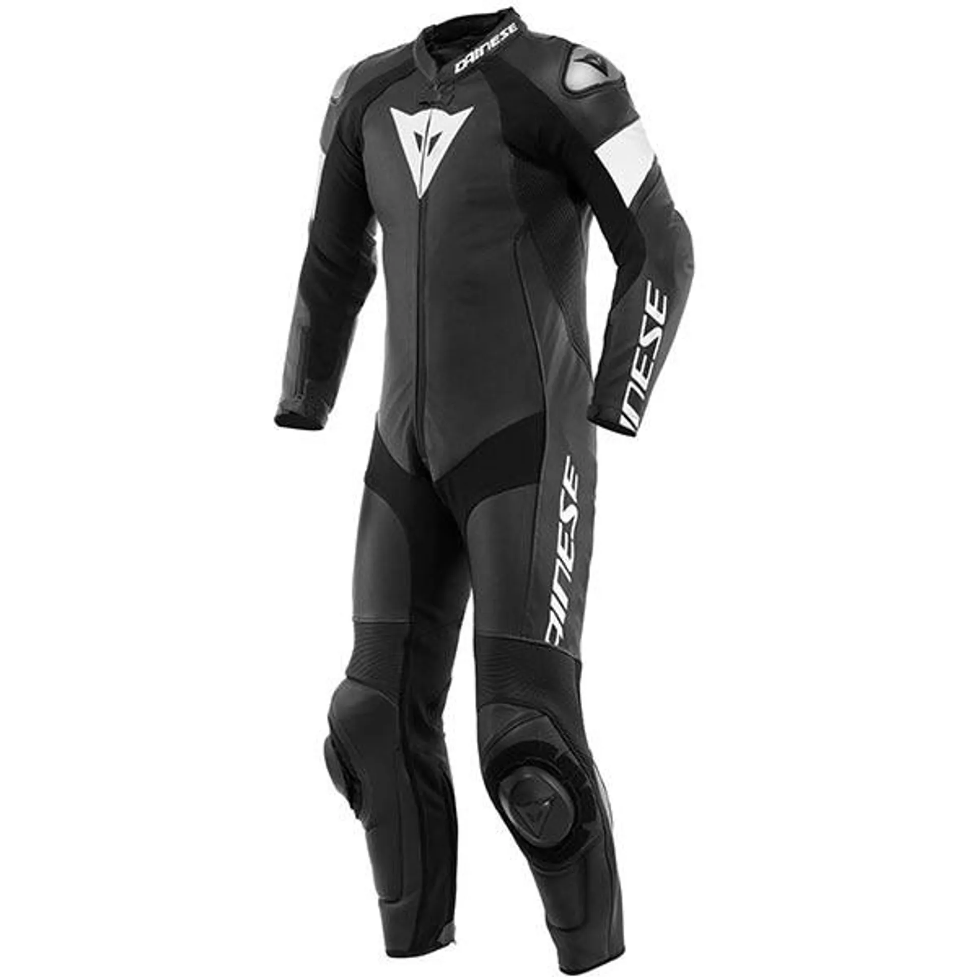 Dainese Tosa Perforated 1 Piece Leather Suit - Black / Black / White