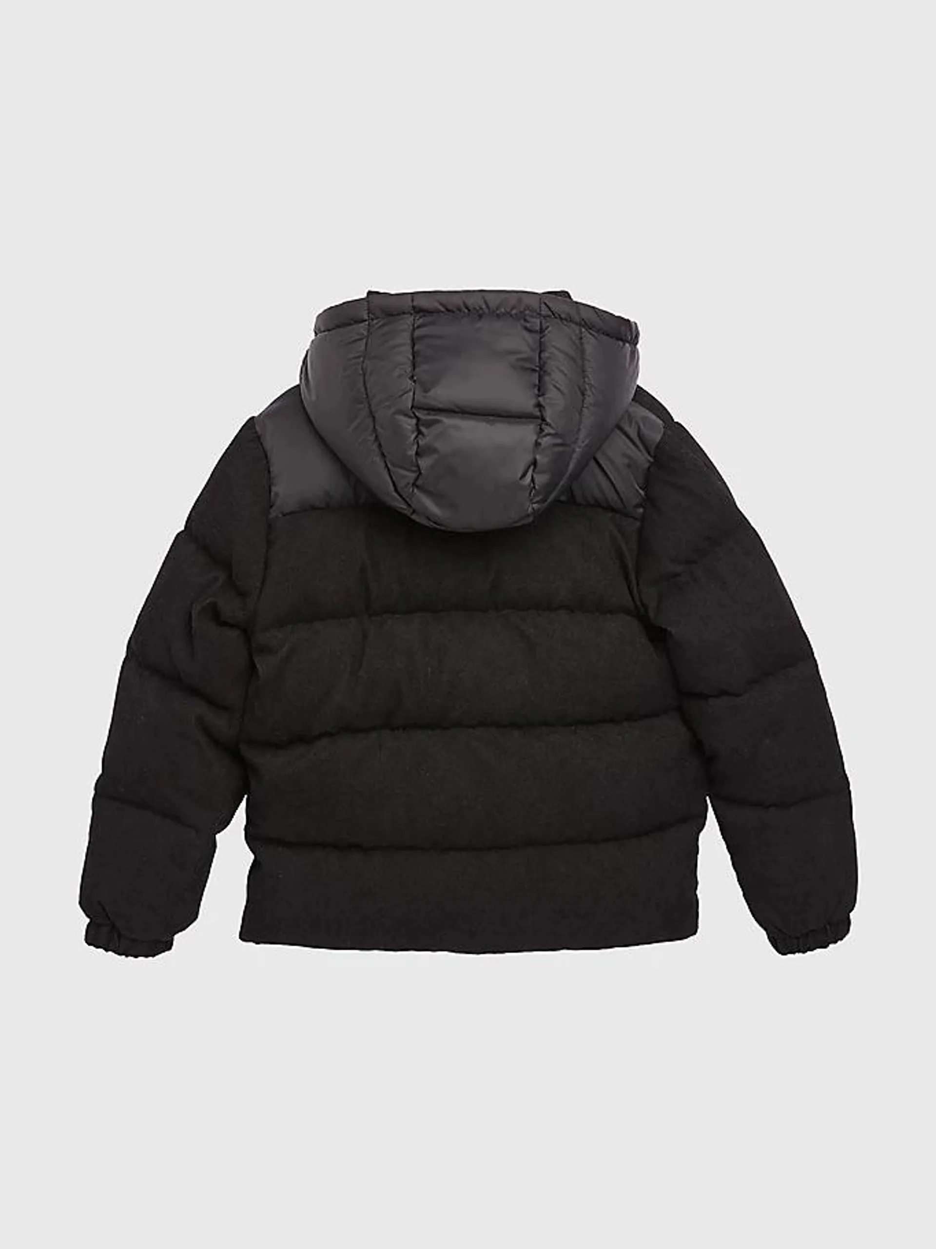 Mixed Texture Cord Puffer Jacket