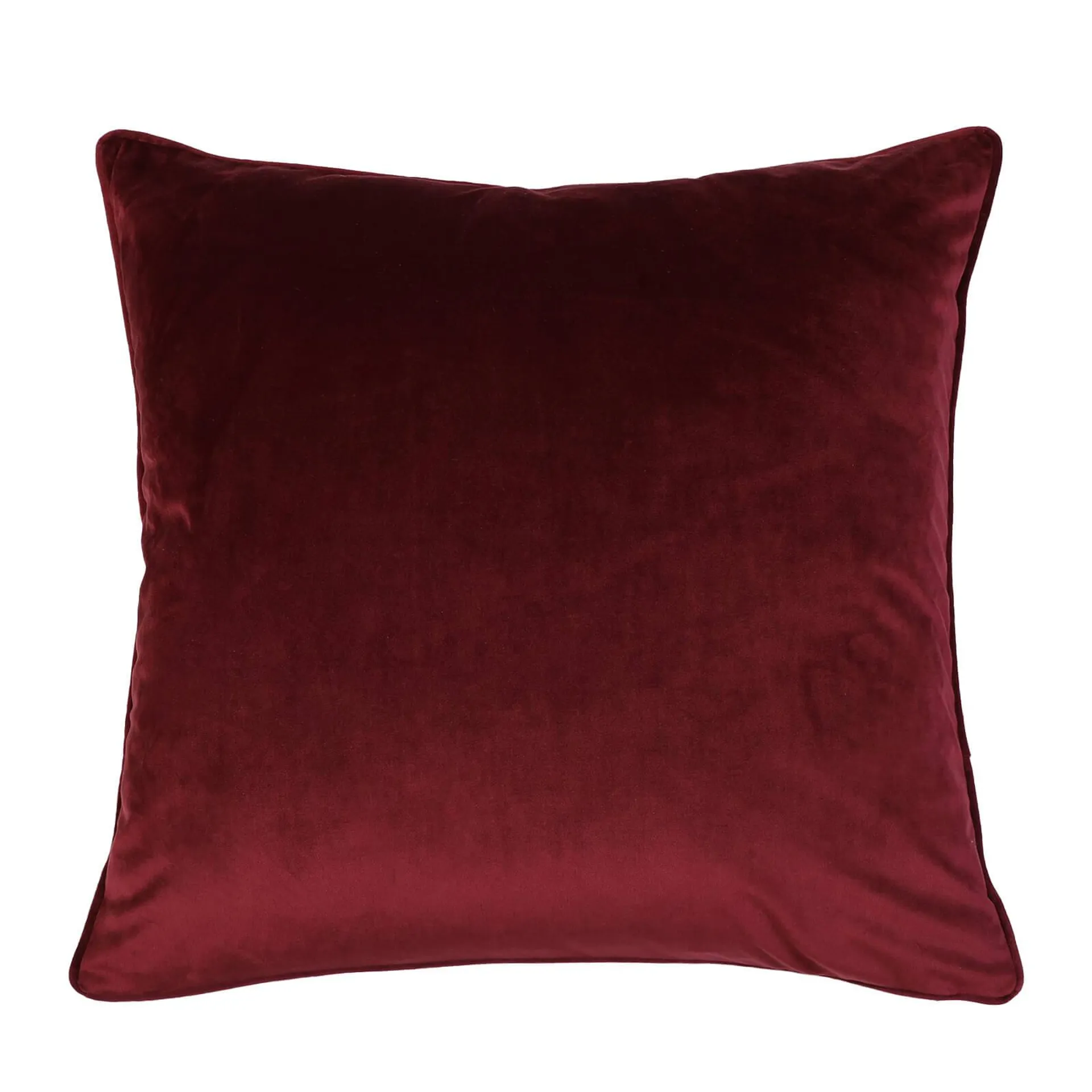 Large Plain Velvet Cushion - Claret - 58x58cm