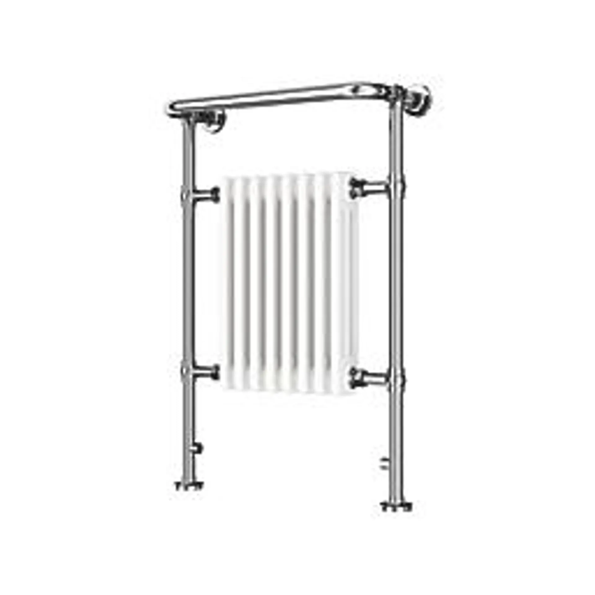 Flomasta 952mm x 659mm 1698BTU White / Chrome Steel Traditional Towel Radiator