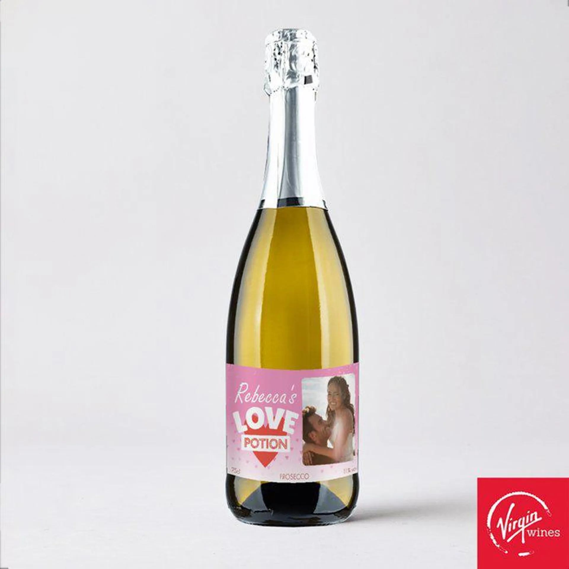 Personalised Valentines Day Photo Upload Prosecco 75cl