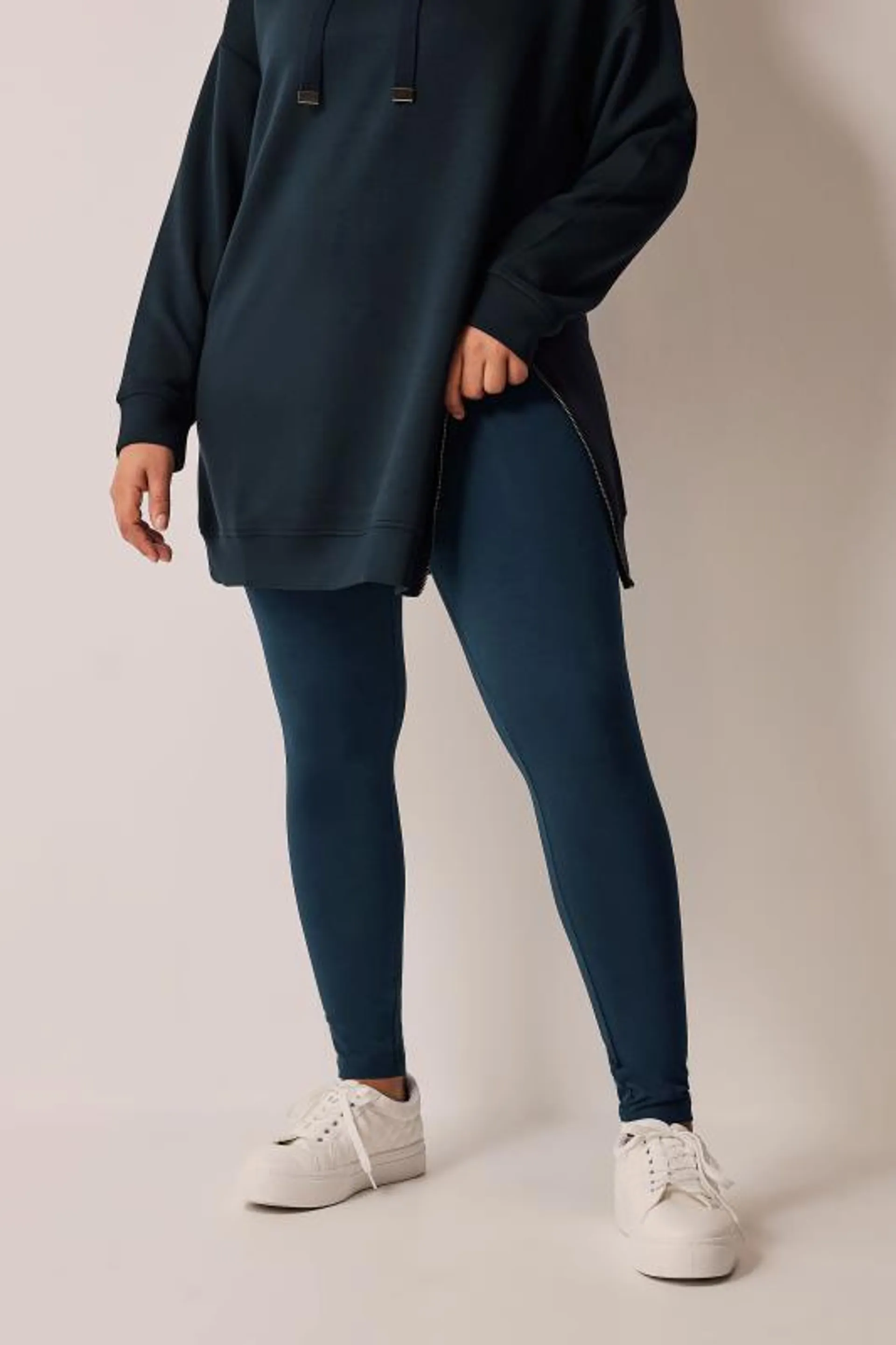 EVANS Curve Navy Blue Cotton Stretch Leggings