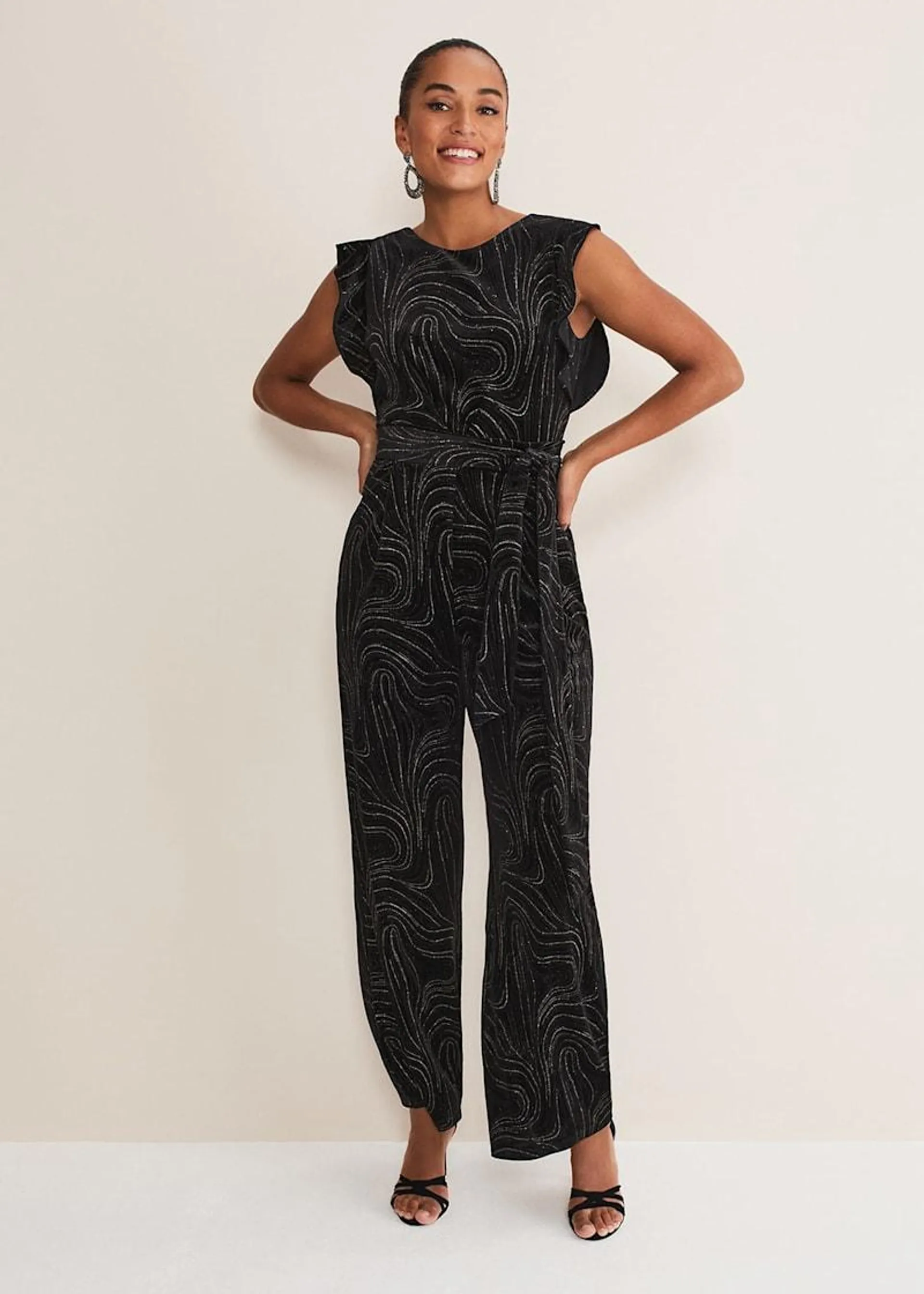 Victoriana Swirl Velvet Jumpsuit