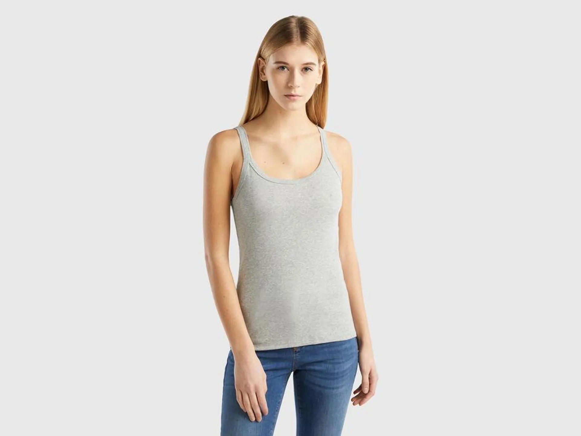 Light gray pure cotton tank top