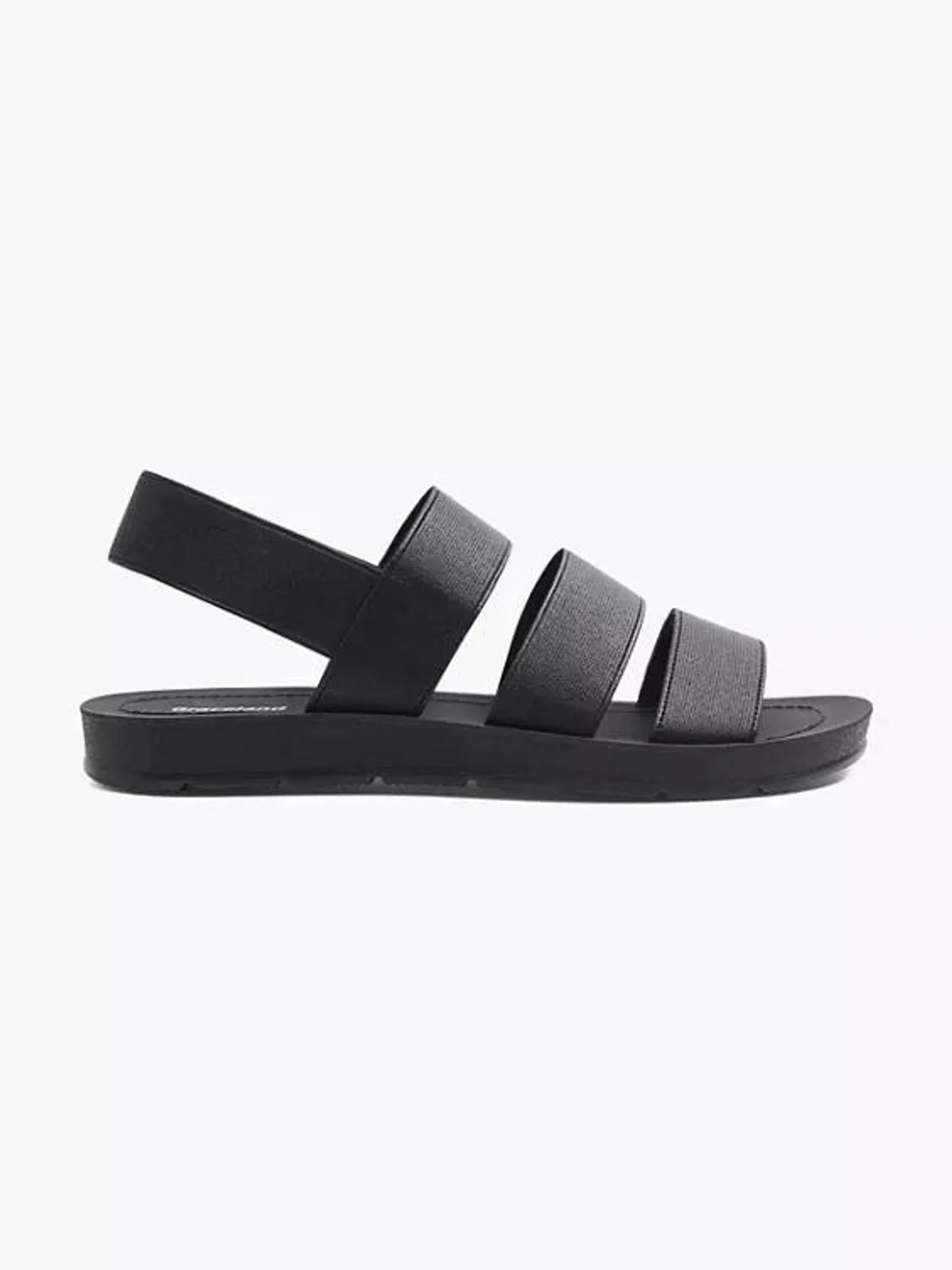 Ladies Black Elasticated Sandals