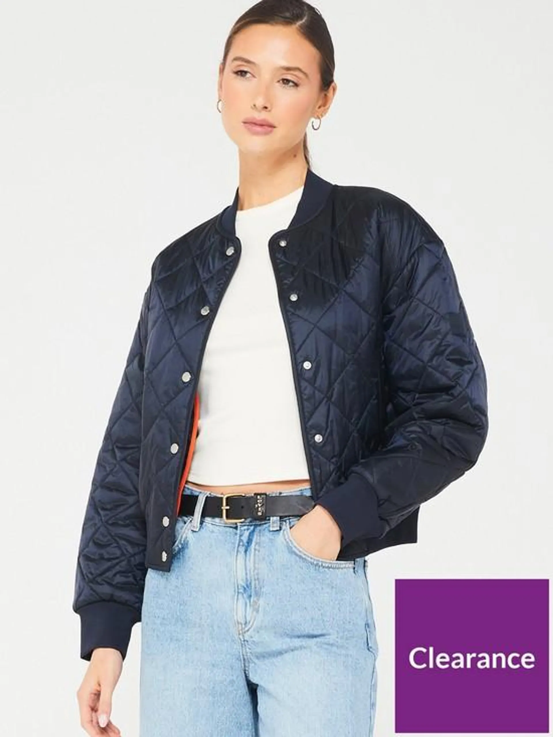 Pomada Quilted Branded Sleeve Bomber - Navy