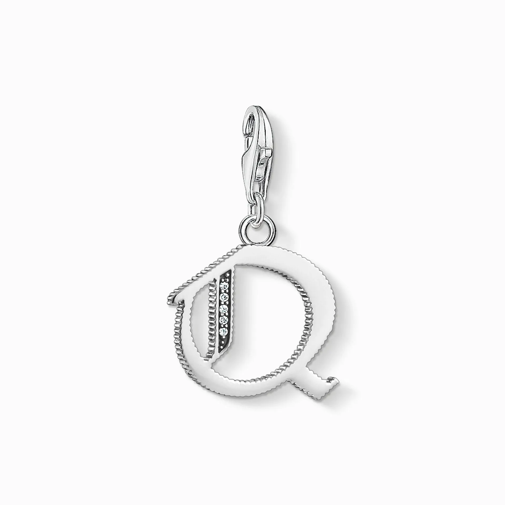 Charm pendant letter q silver