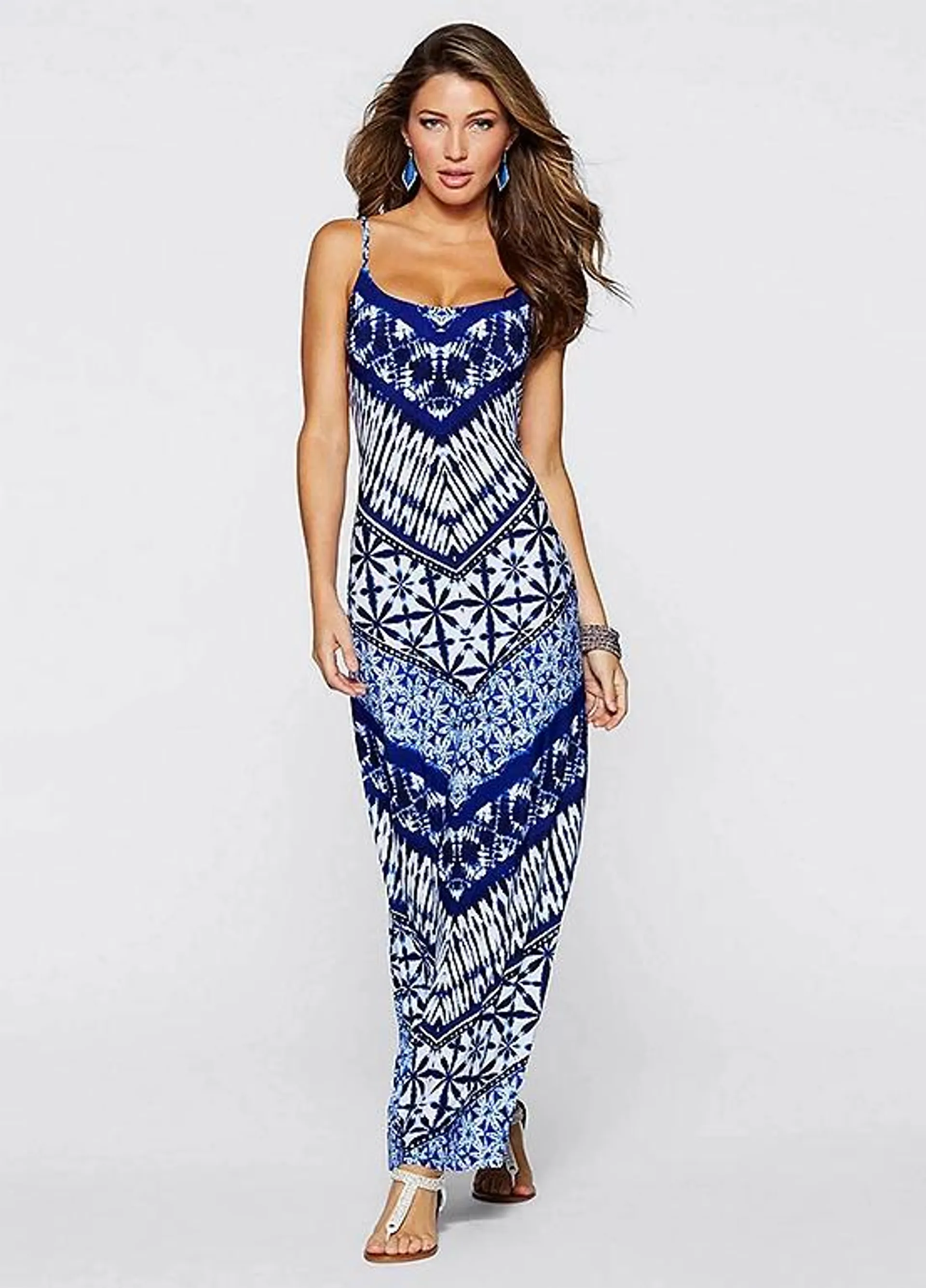 Tile Print Maxi Dress