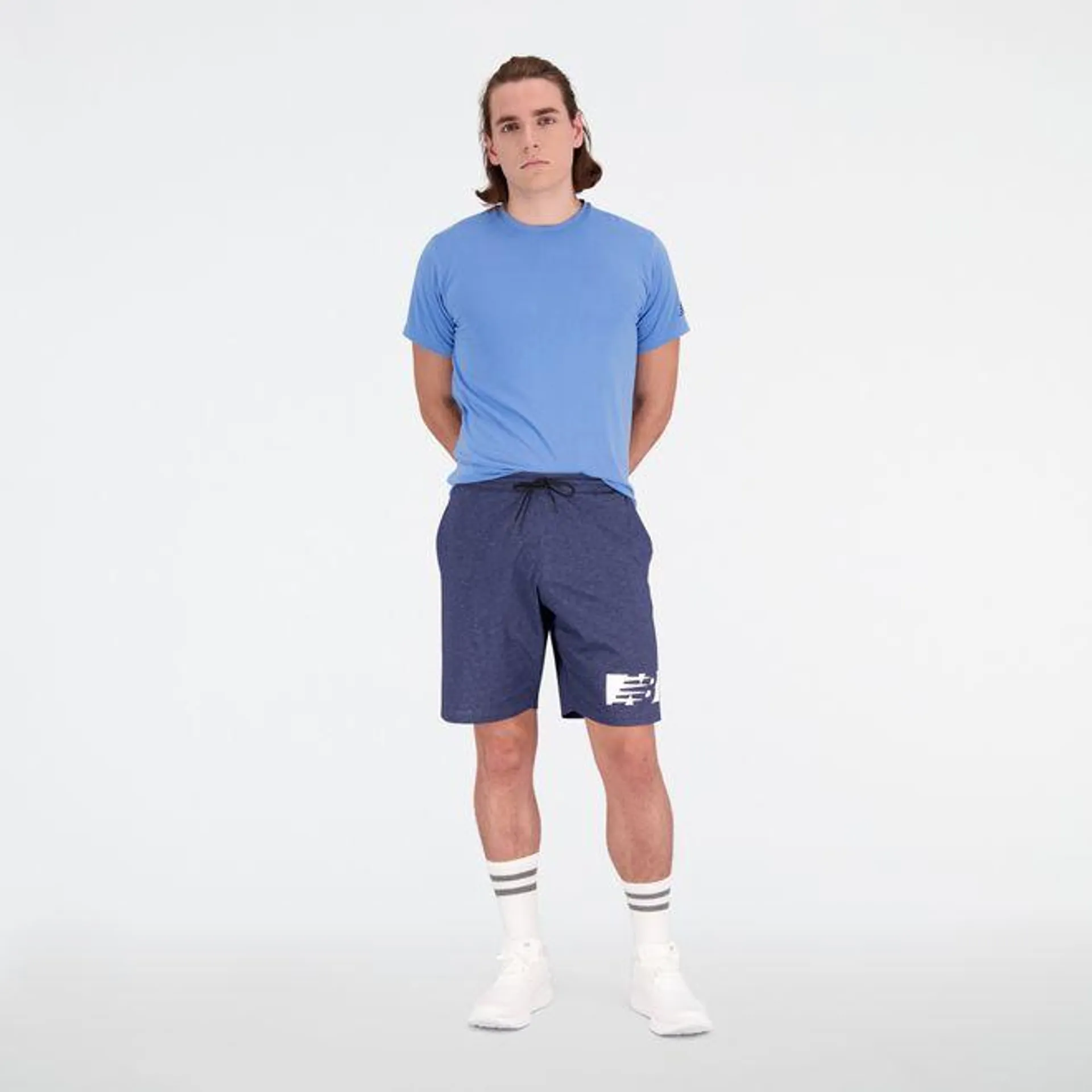 New Balance Heathertech Knit Shorts in Navy