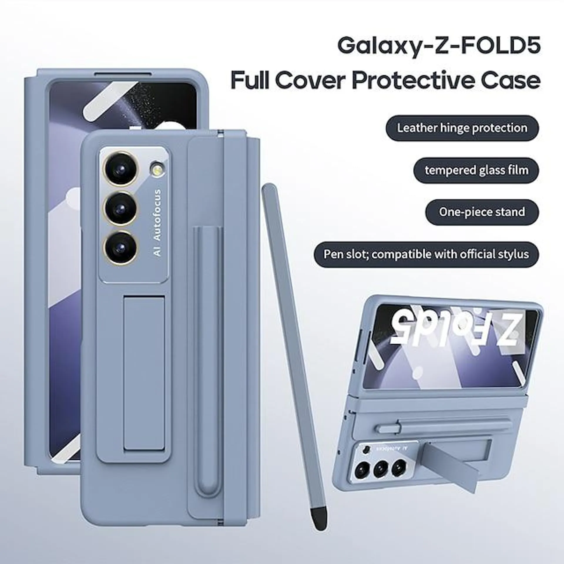 Phone Case For Samsung Galaxy Z Fold 5 Z Fold 4 Back Cover with Stand Holder with Screen Protector with S Pen Solid Color PC PU Leather