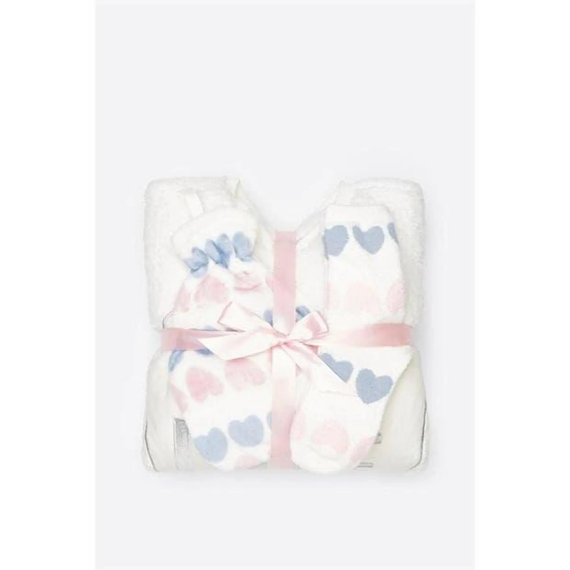 Fleece Heart Pyjama & Hot Water Bottle Set