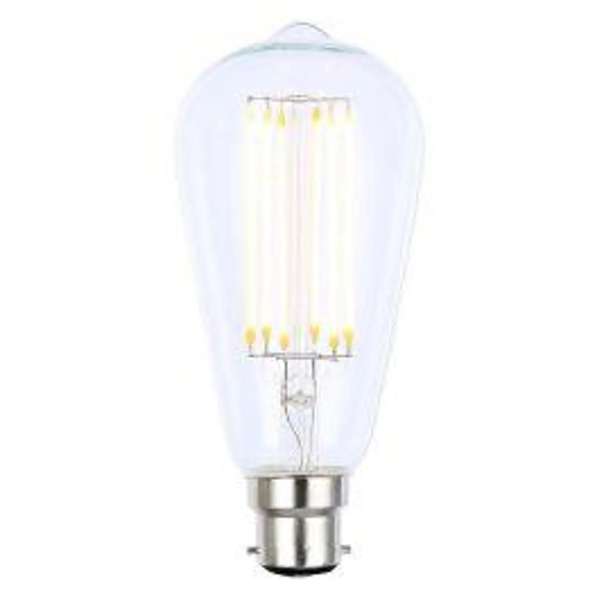6W LED BC B22 Vintage Filament Teardrop Bulb, Clear