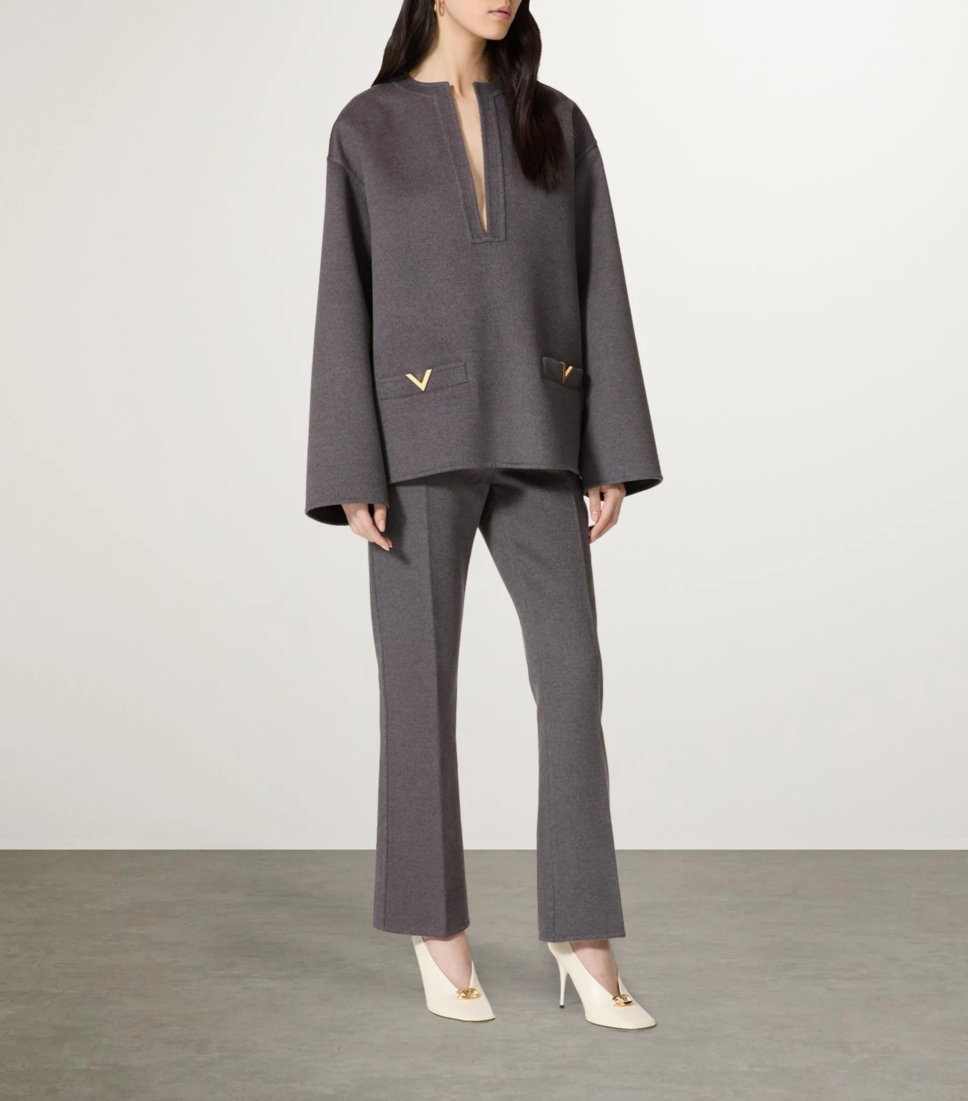 Virgin Wool-Cashmere Tailored Trousers