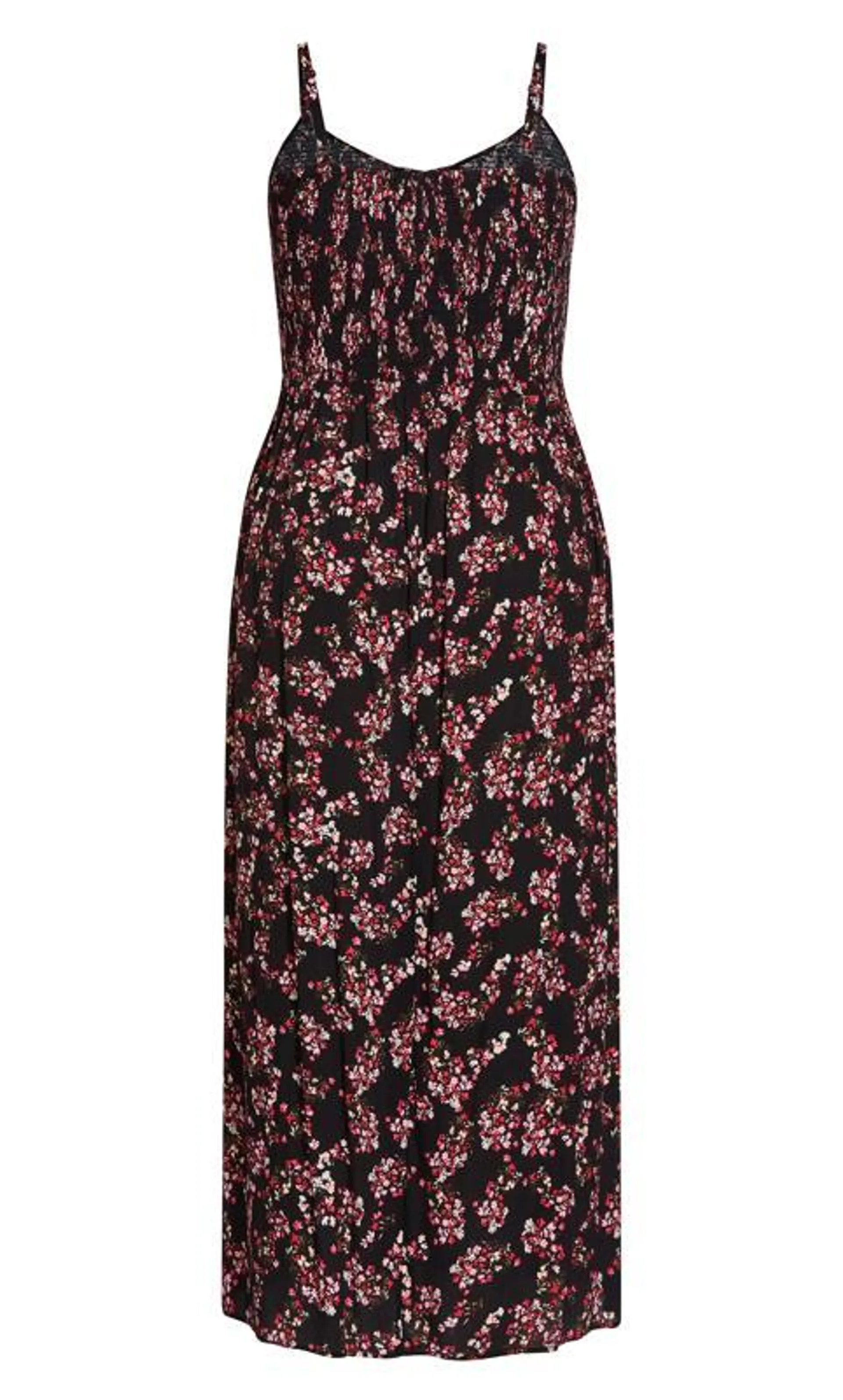 Evans Black Floral Print Maxi Sun Dress