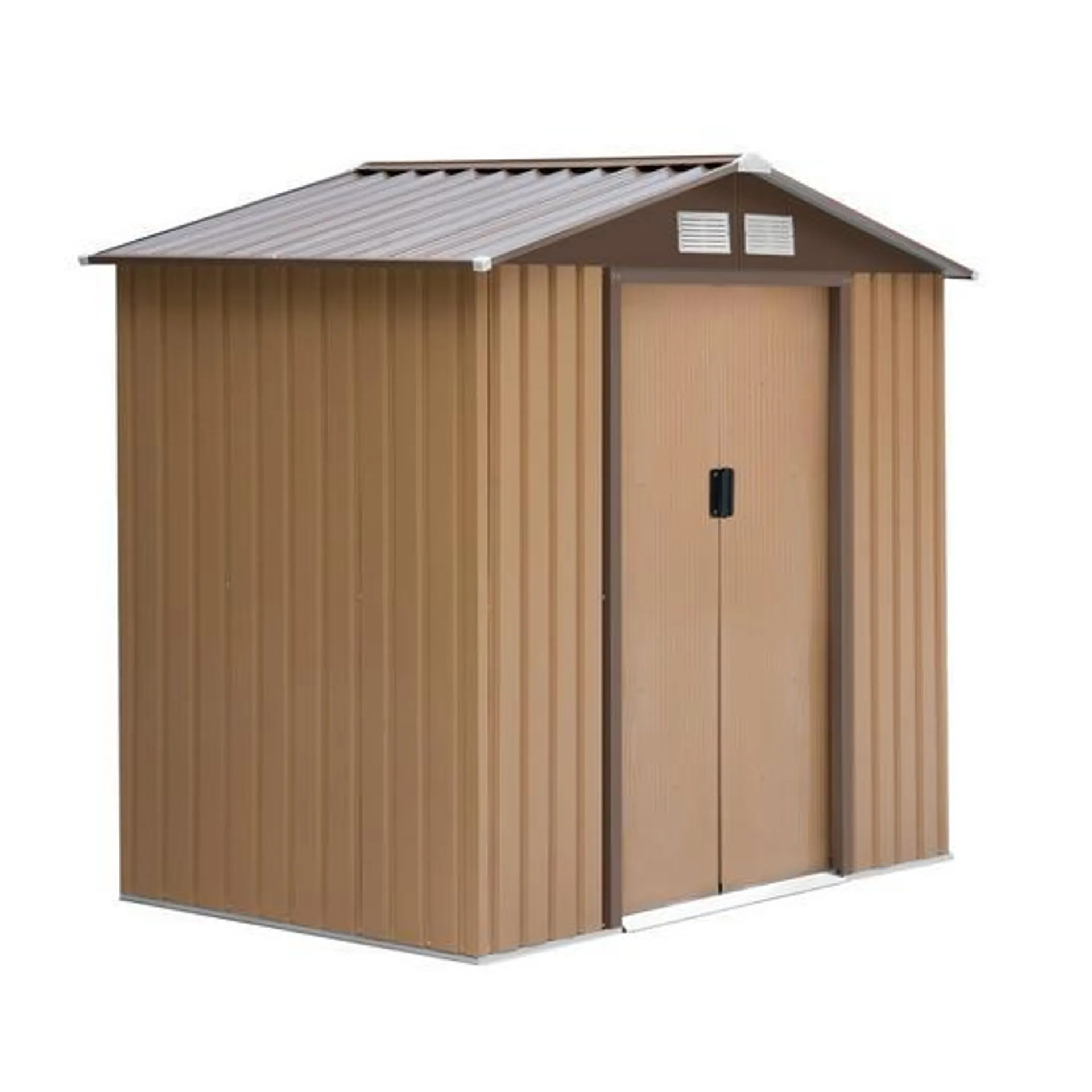 7 x 4ft Garden Shed Storage Unit with Locking Door Floor Foundation Vent