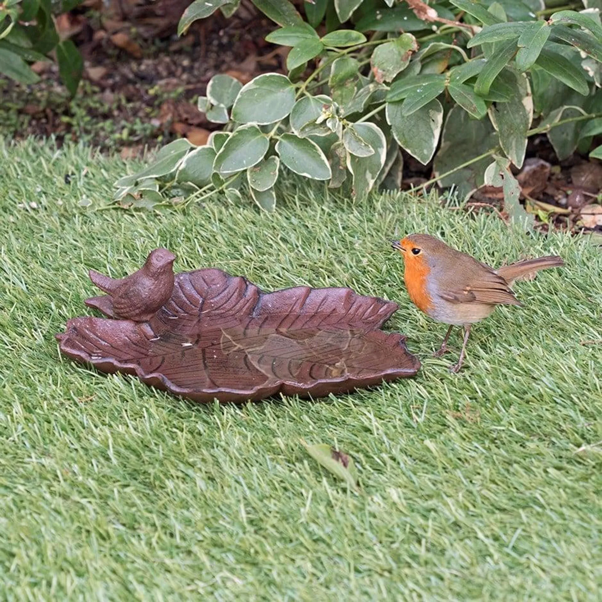 Old iron bird bath