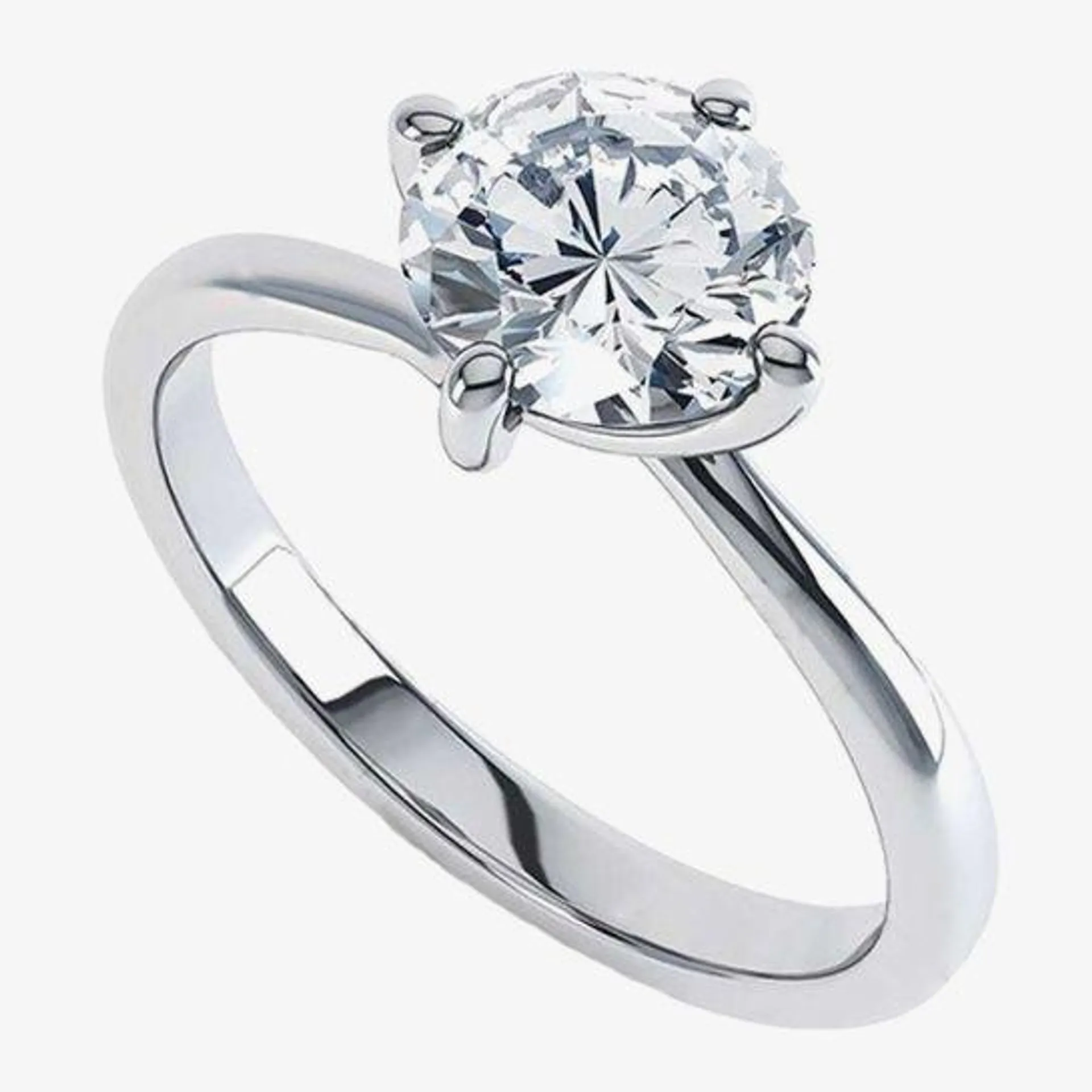 Platinum 0.25ct Diamond Single Stone Twist Ring R1-137(4.0)