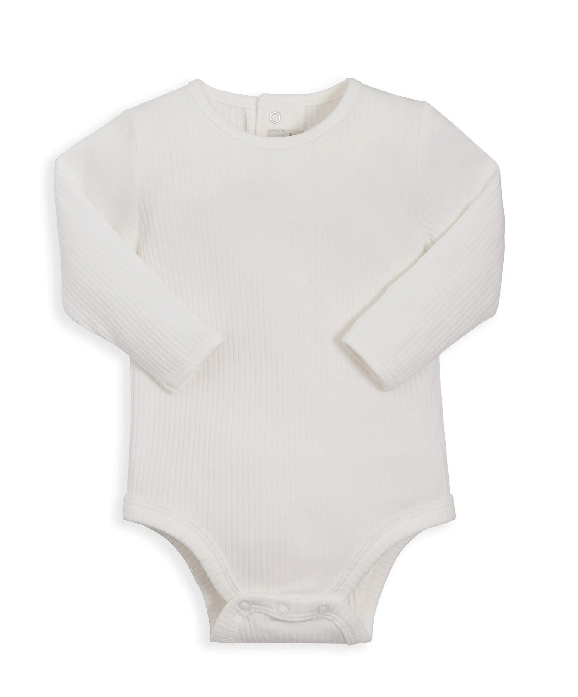 Organic Cotton Ribbed Bodysuit - White