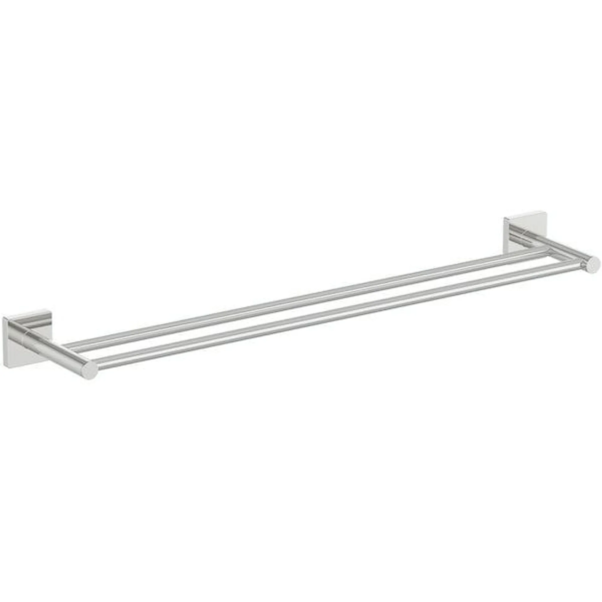 Accents square plate contemporary double towel bar