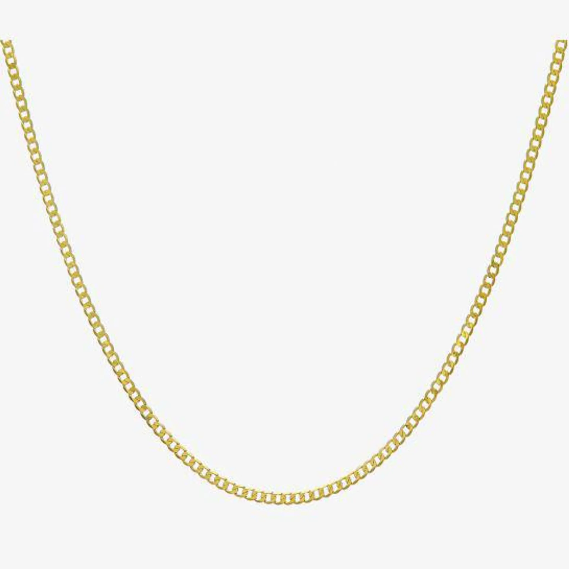 9ct Yellow Gold Flat Curb Chain UFC70