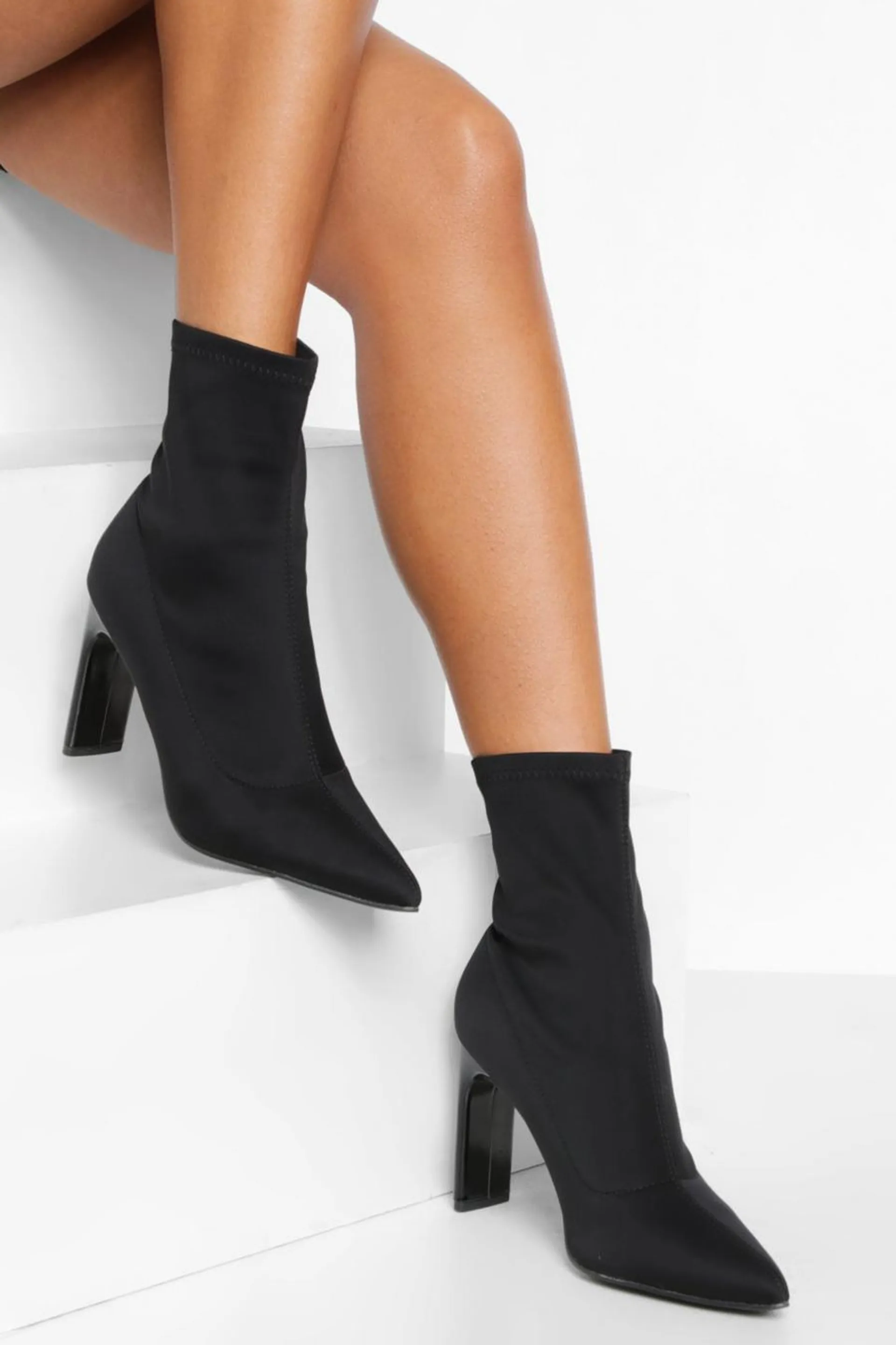 Wide Fit Heeled Sock Boots