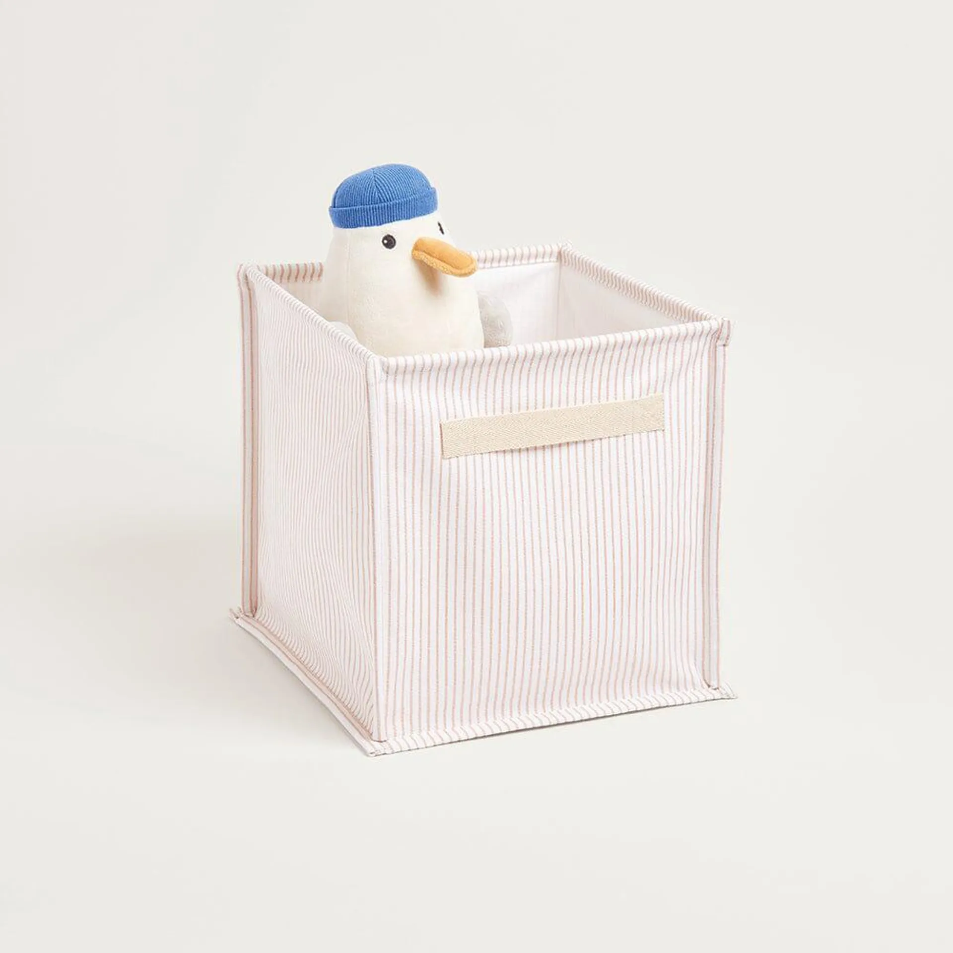 Canvas Storage Cube, Natural Stripe