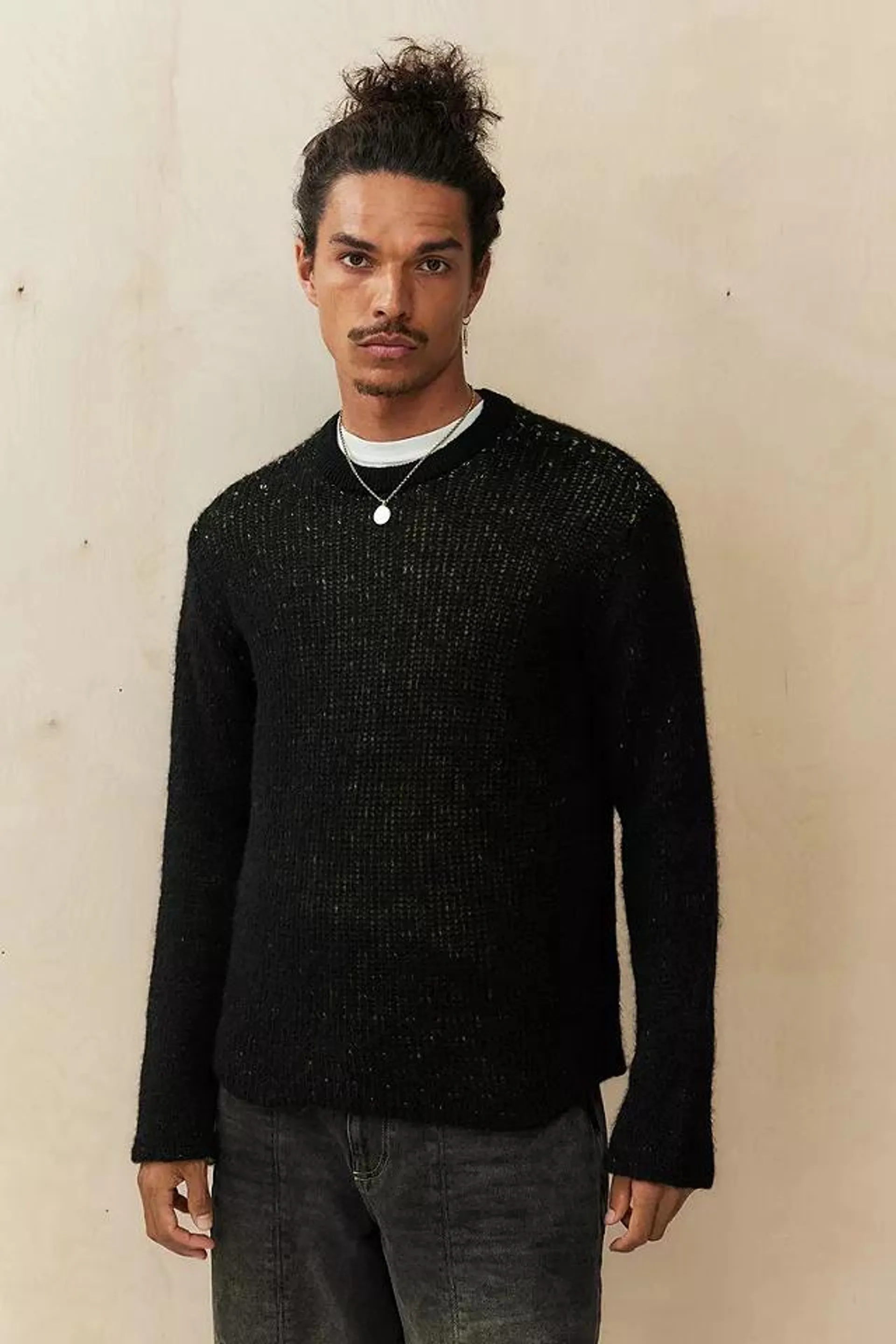 BDG - Pull en maille superposé noir et vert