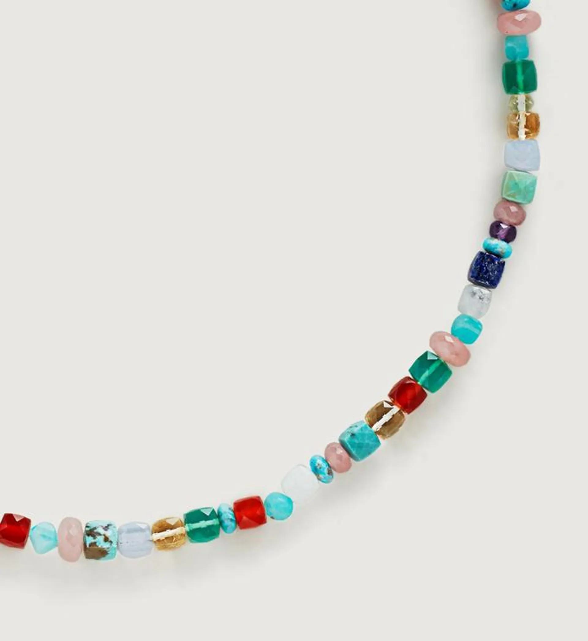 Freedom Beaded Gemstone Necklace adjustable 43-46cm/17-18'