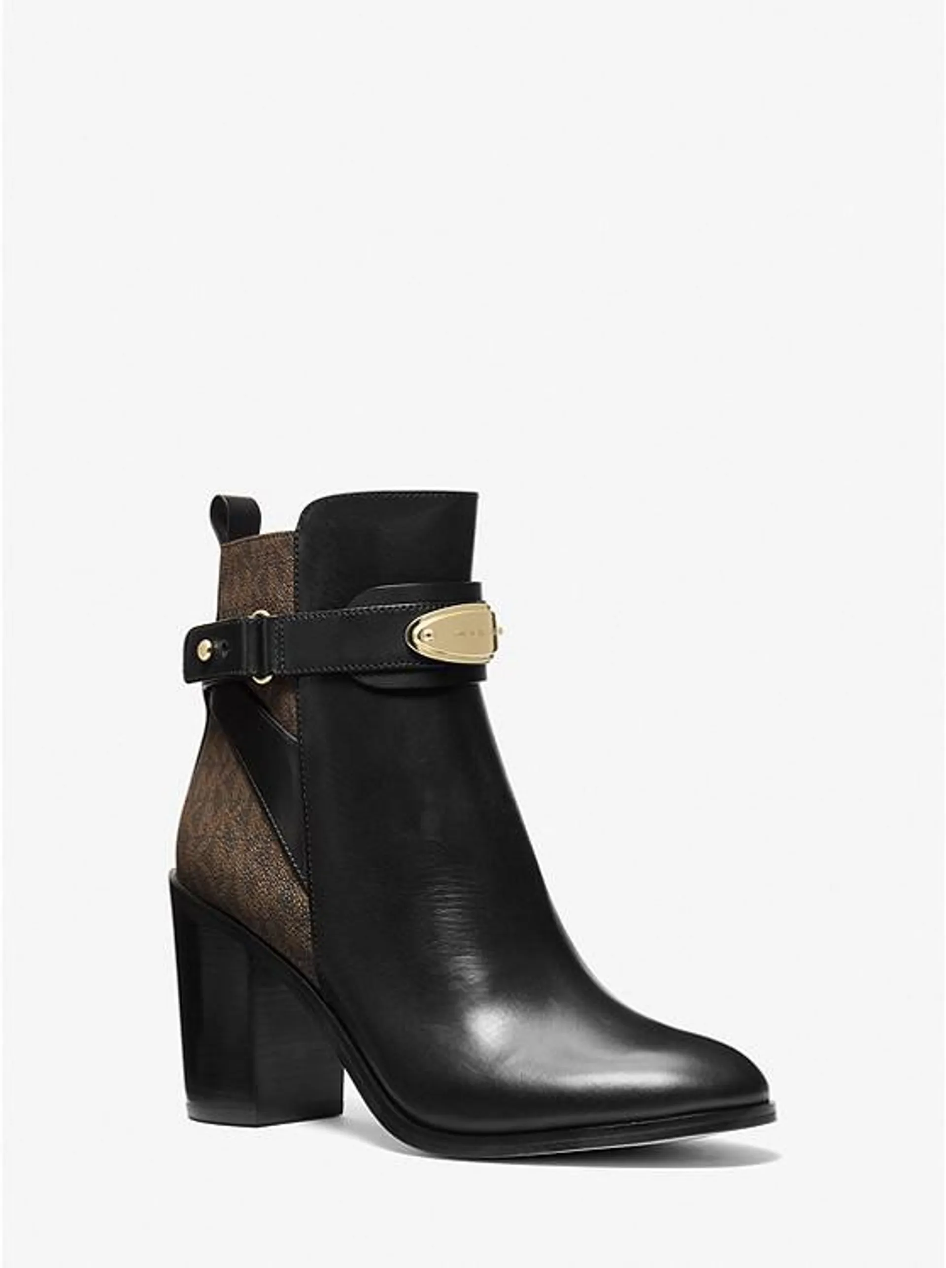 Darcy Leather and Logo Ankle Boot