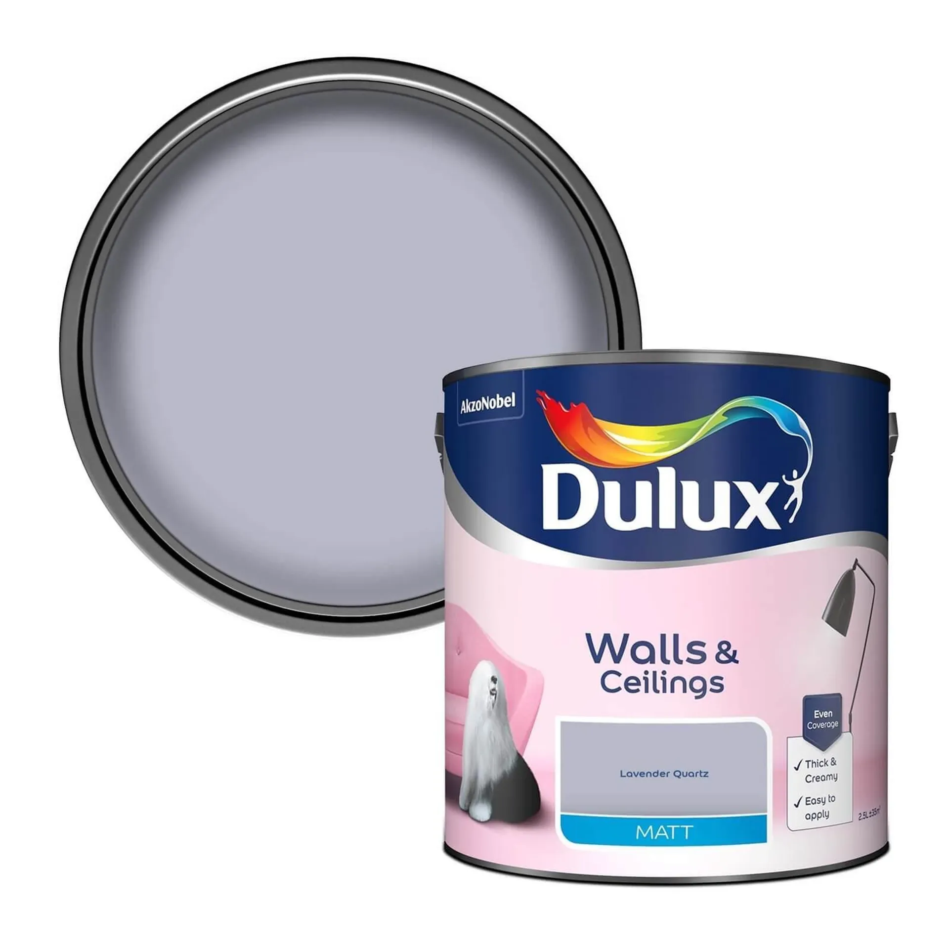 Dulux Matt Emulsion Paint Lavender Quartz - 2.5L