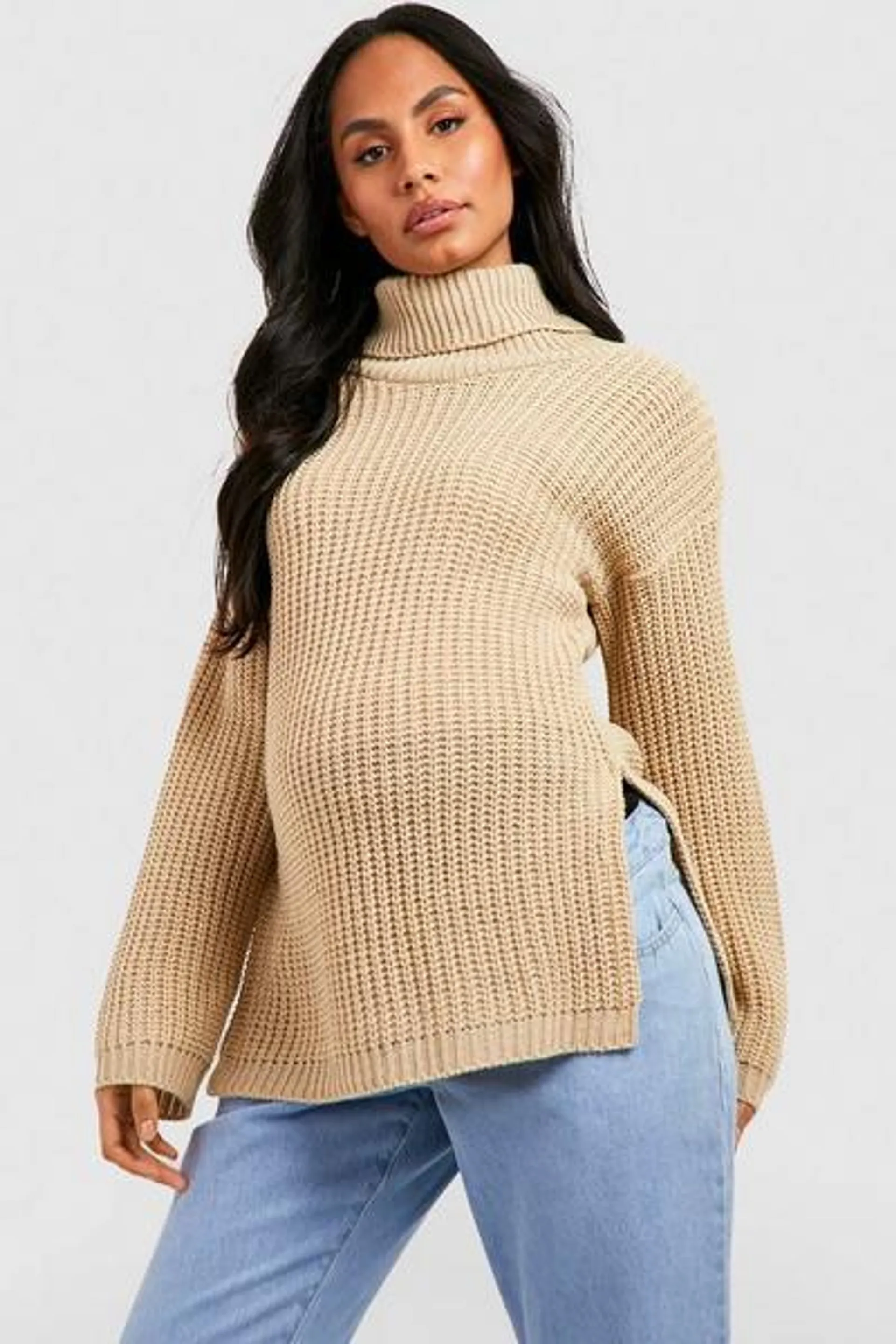 Maternity Slouchy Cowl Neck Jumper