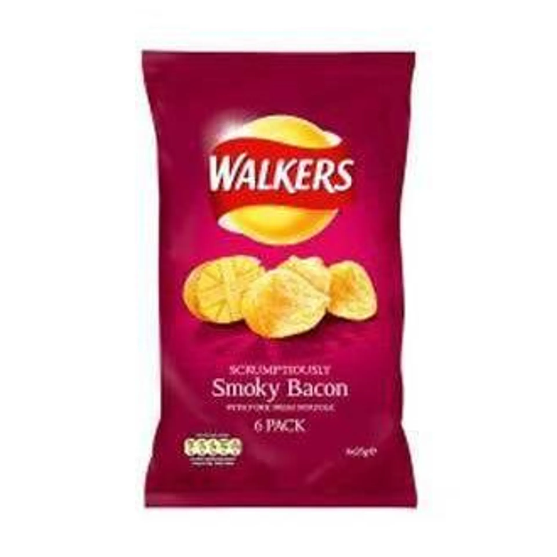 Walkers Smoky Bacon Multipack Crisps 6x25g